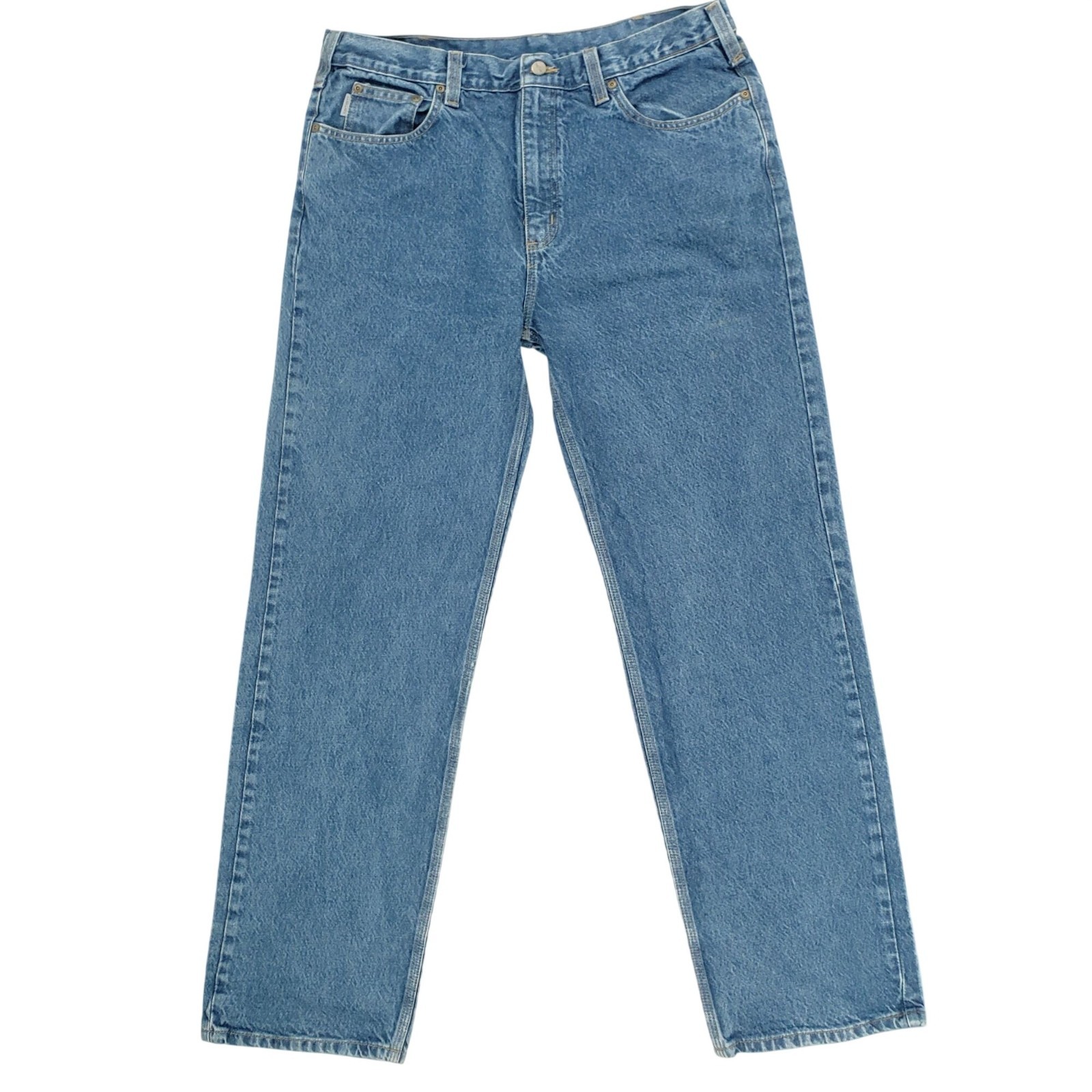 Carhartt Jeans Men 38x34 B460-DVB Relaxed Fit Blue Denim Work Pants Straight