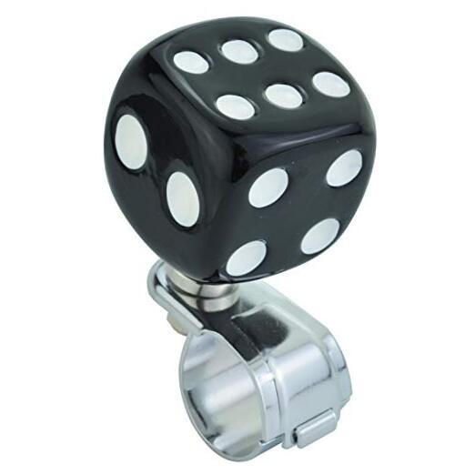  Steering Wheel Spinner, Dice Shape Car Turning Wheel Knob Suicide Power Black