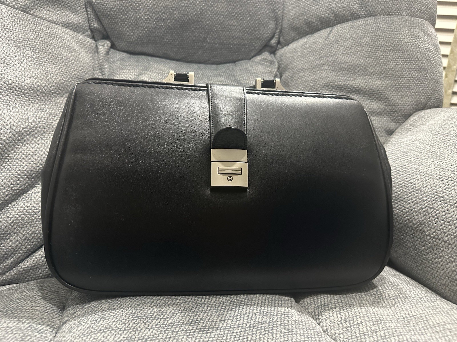 R.A. Bock Fine Leather Black Doctor Bag