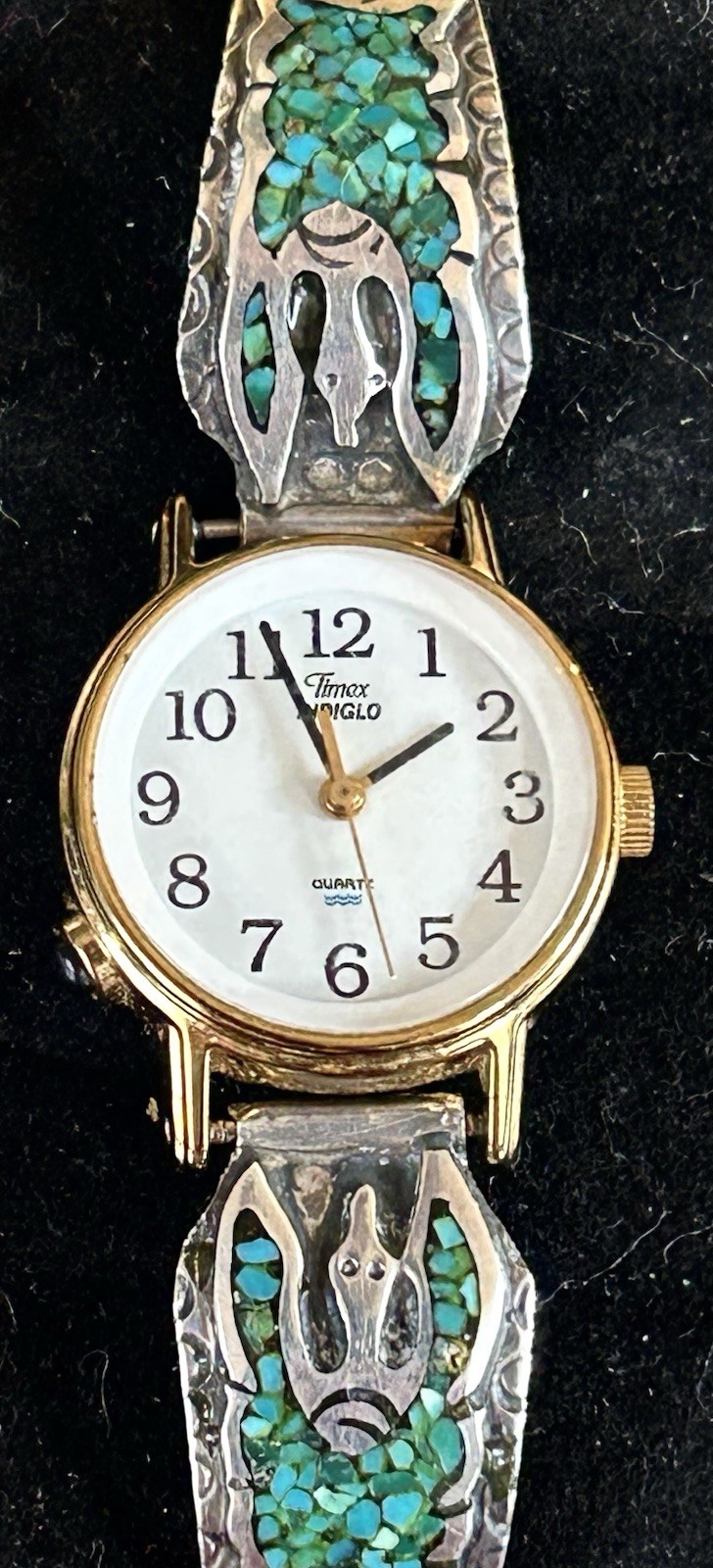 Vintage Native American Sterling Turquoise Peyote Bird Watch Prince Trading Co