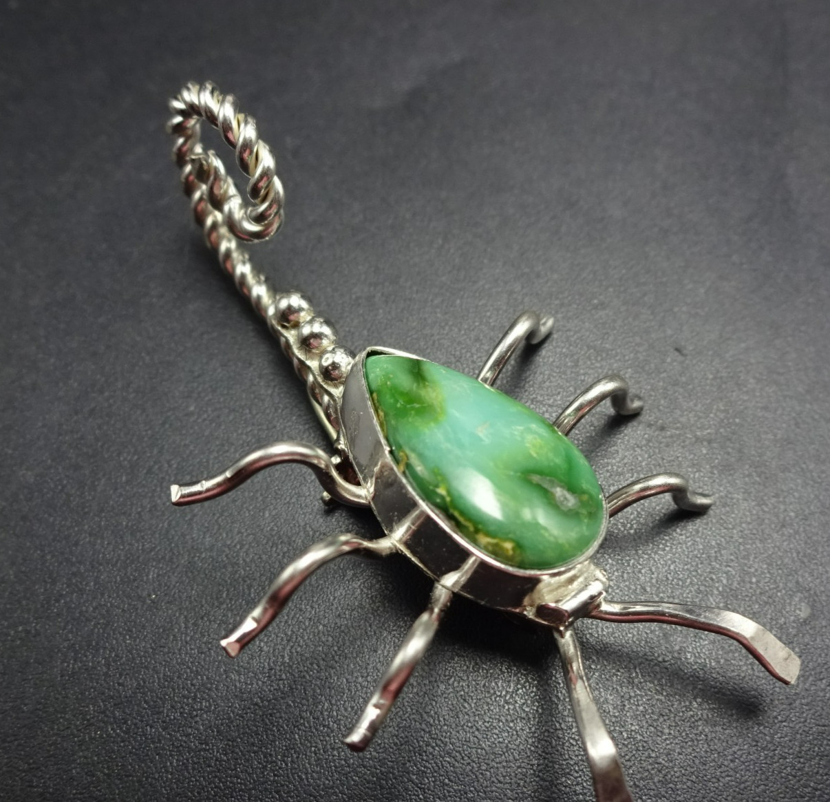 AUDACIOUS Sterling Silver SCORPION PIN/BROOCH with Sonoran Gold TURQUOISE