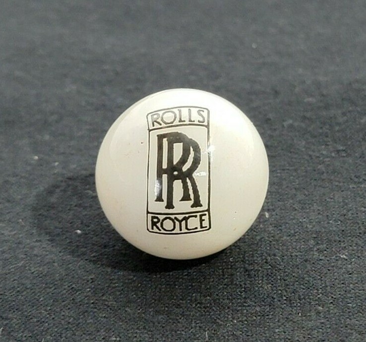 Vintage Rolls Royce Knives 1" White Glass Marble