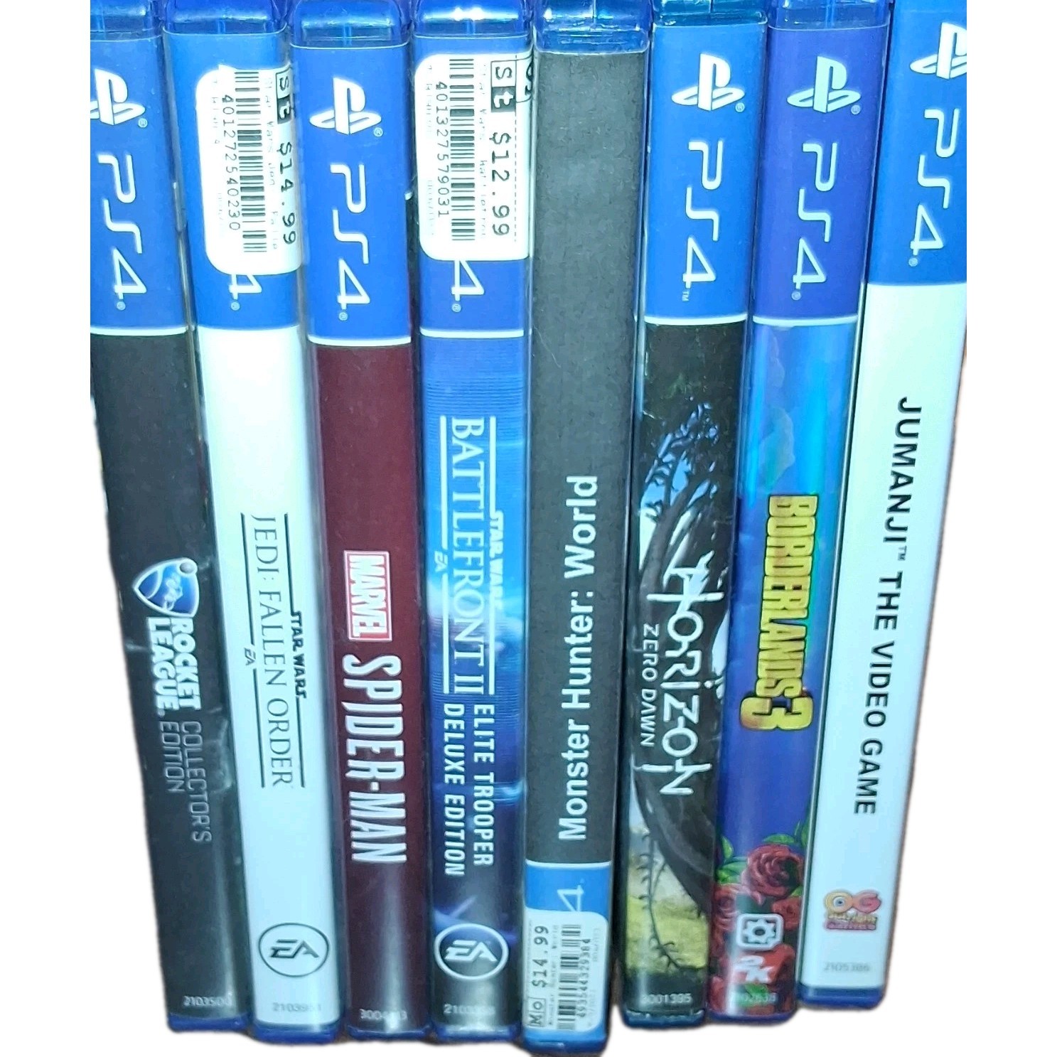 PlayStation Star Wars, Spider-Man, Borderlands, Rocket League PS4 8  Game Lot