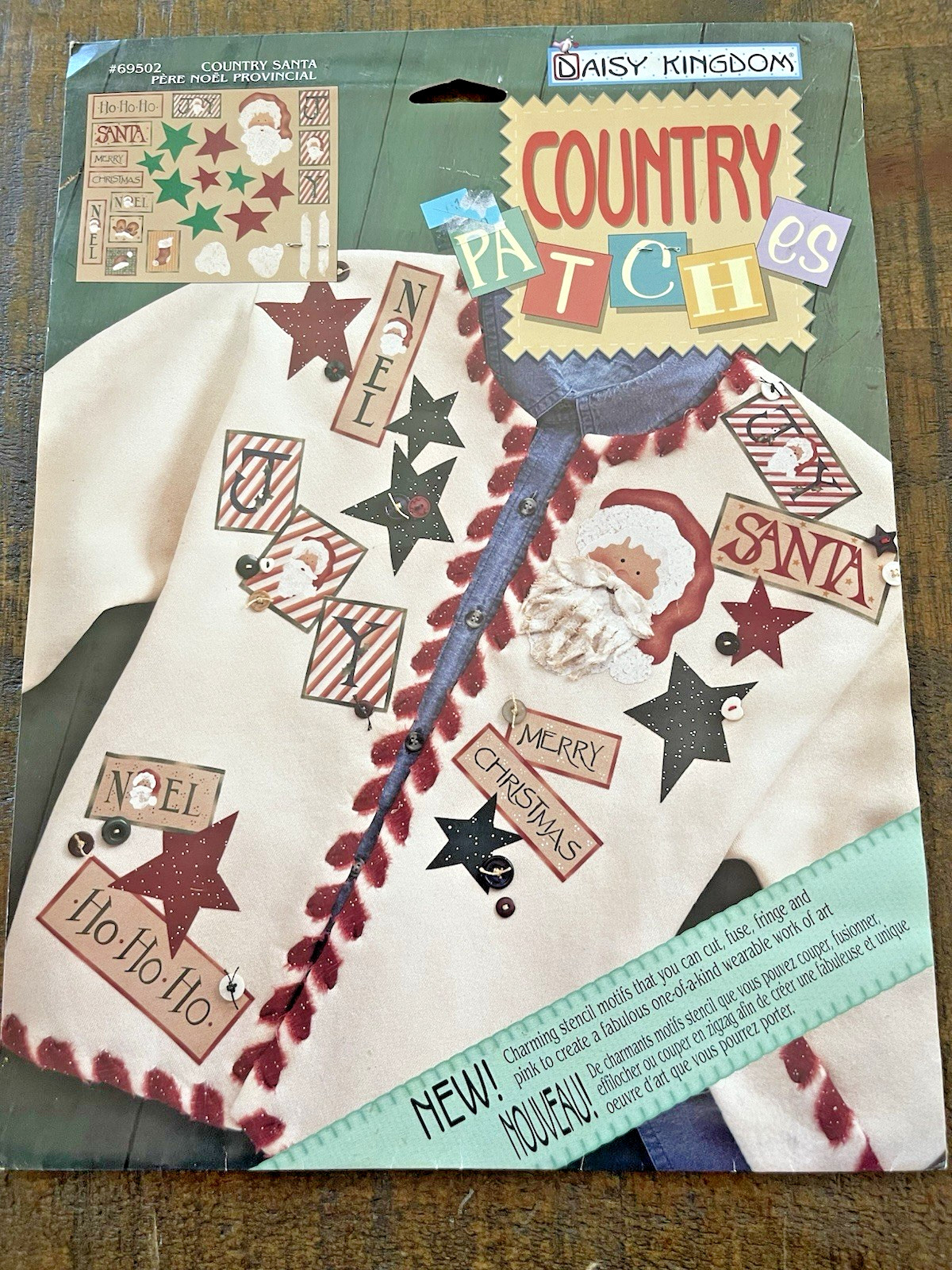 Vintage Daisy Kingdom Christmas Country Patches Fabric Applique Country Santa