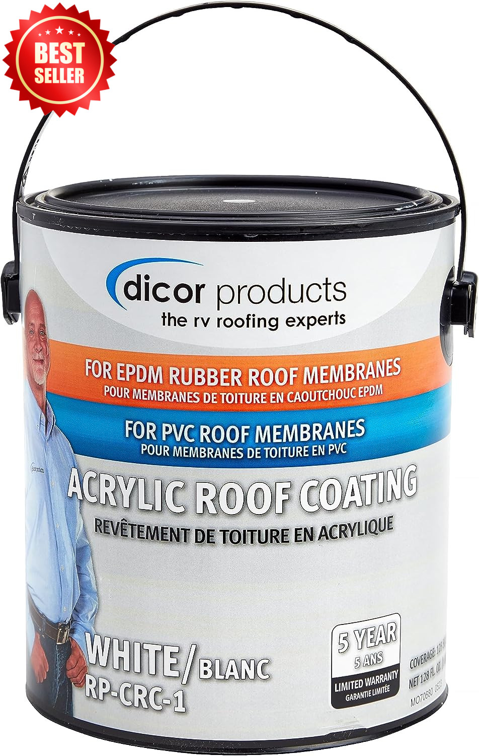 RP-CRC-1 EPDM Rubber Roof Acrylic Coating Part 2 - White, 1 Gallon