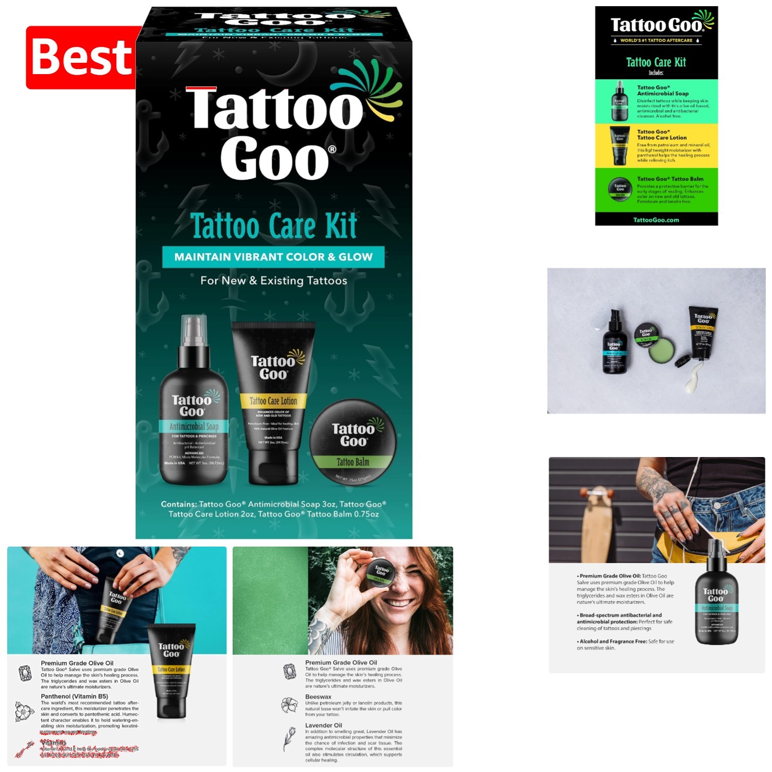 Cruelty-Free Tattoo Aftercare Set: Essential Soap, Balm & Lotion for Ink Lovers