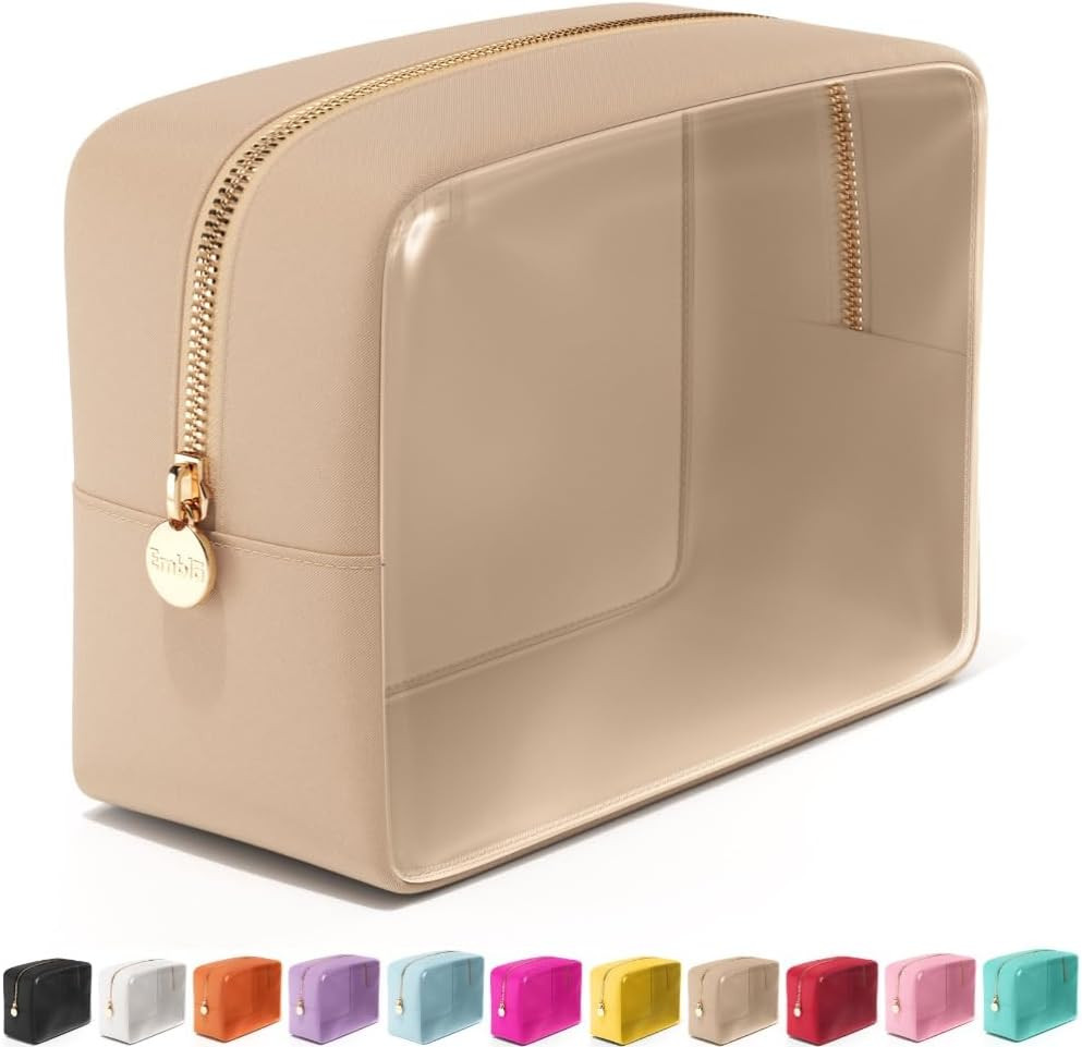 Clear Cosmetic Bag Makeup Case, Clear Zipper Make Up Pouch and Toiletry Travel T