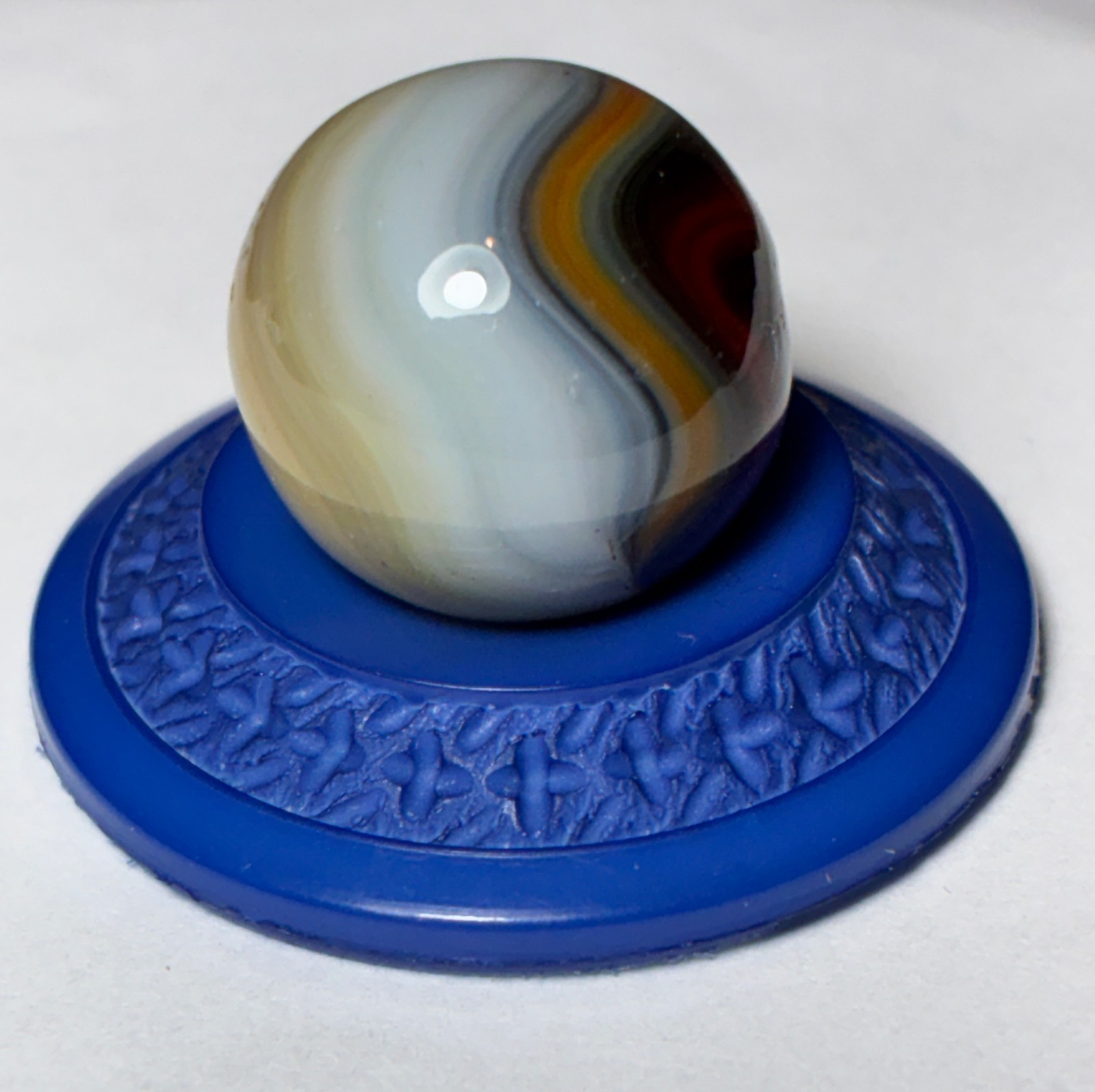 VTG Akro Agate Corkscrew Swirl Glass Toy Marble Christensen CAC .58 Inch