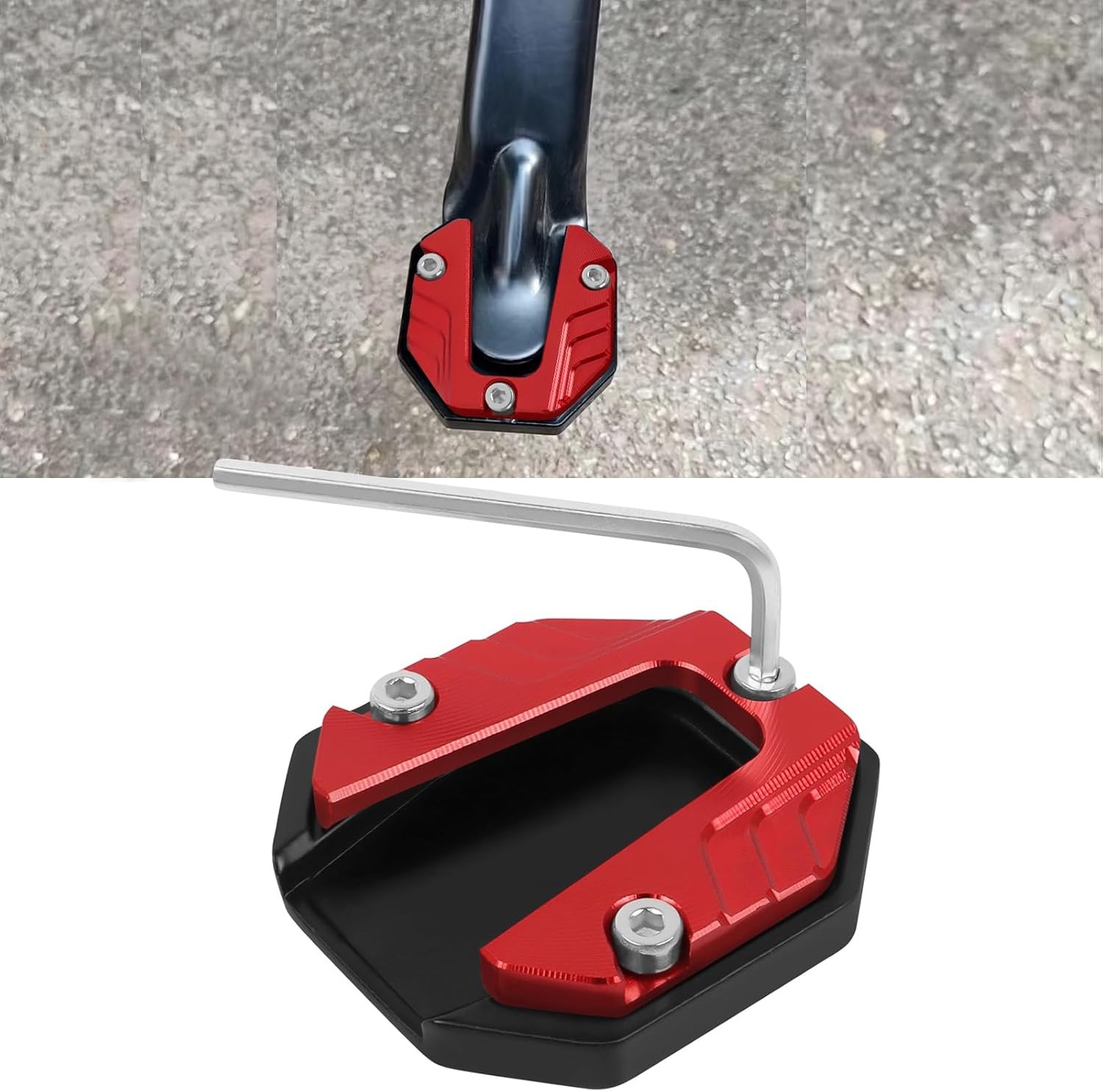 Motorcycle Kickstand Foot Side Stand Extension Pad Replacement for Most Models A