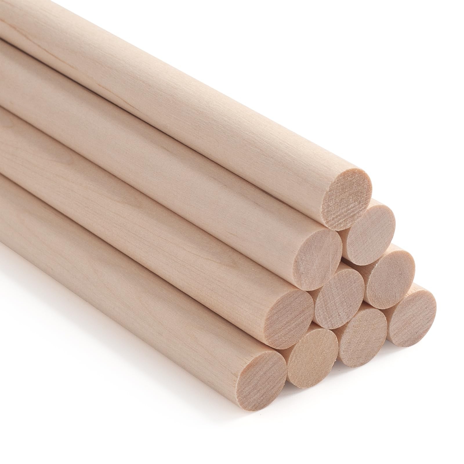 ONUPGO 10Pcs 1/2" x 12" Hardwood Craft 1/2x 12 Inch, Number of Items: 10 