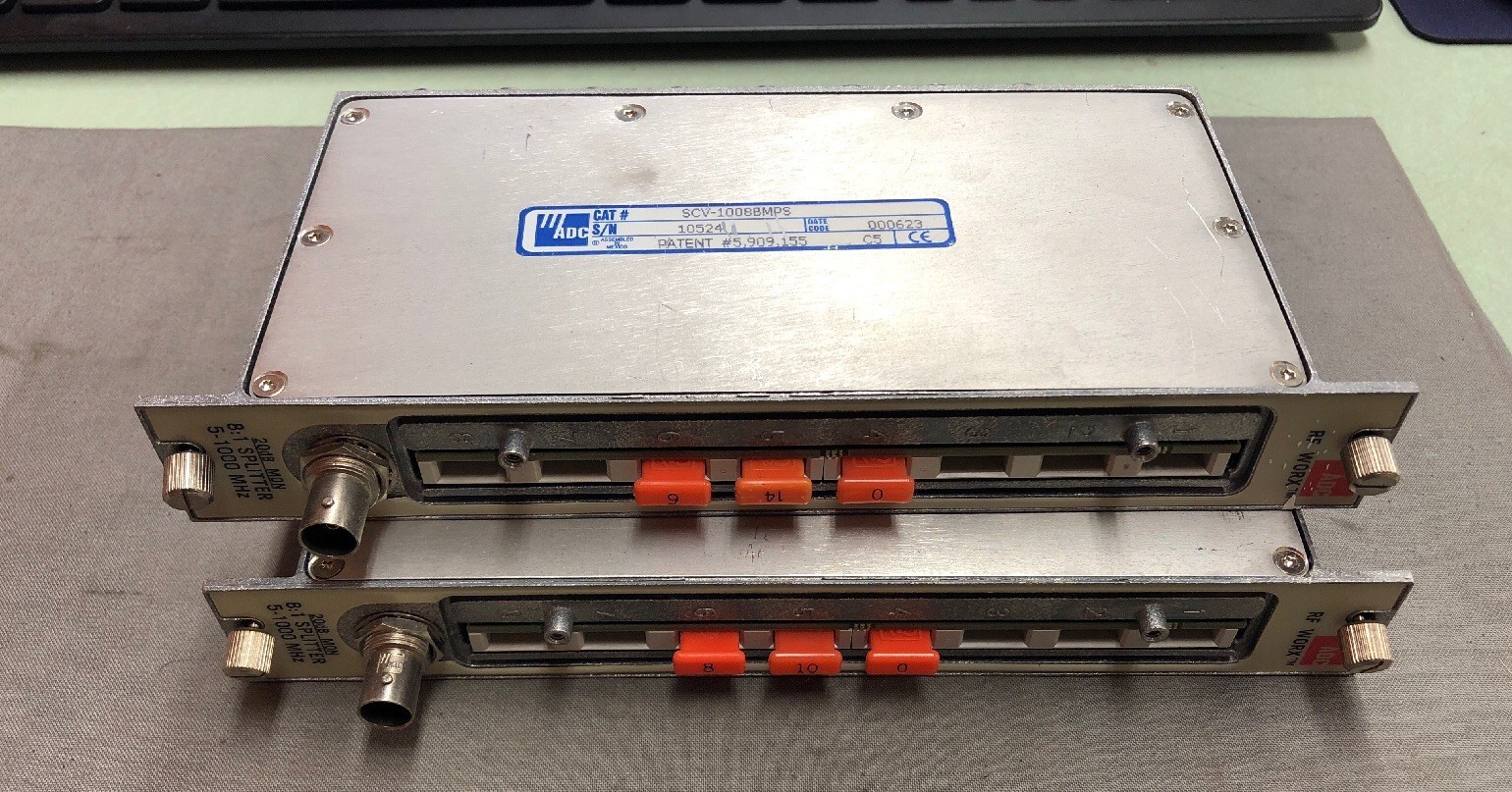 LOT OF 2 ADC RF WORx 8:1 SPLITTER 5-1000 Mhz SCV-1008BMPS