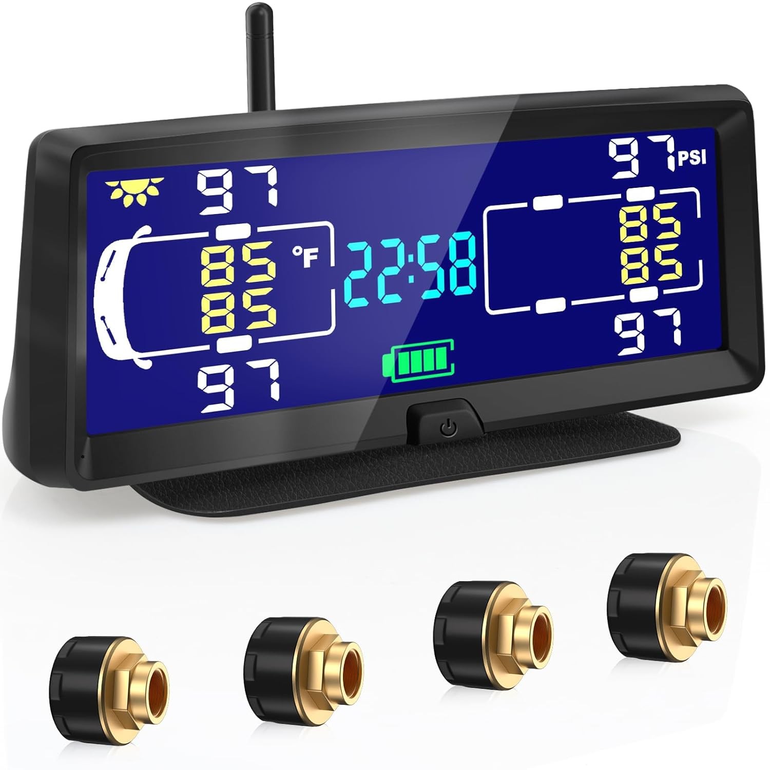 Solar RV TPMS with 7.84in Color Display – Real-Time Tire Pressure Monitoring