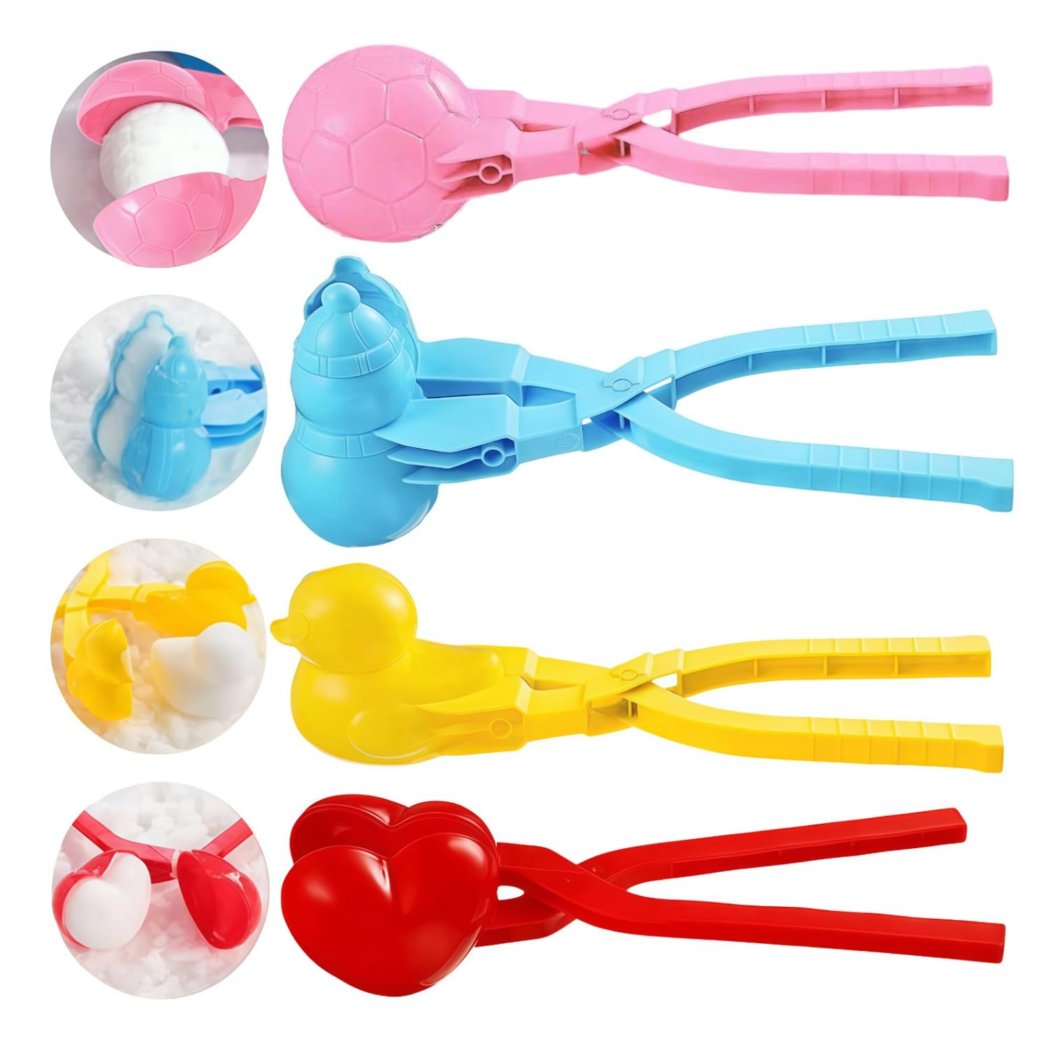 Snowball Maker, 4 Pack Snowball Mold for Kids, Snowball Mold Snow Toys, Outdo...