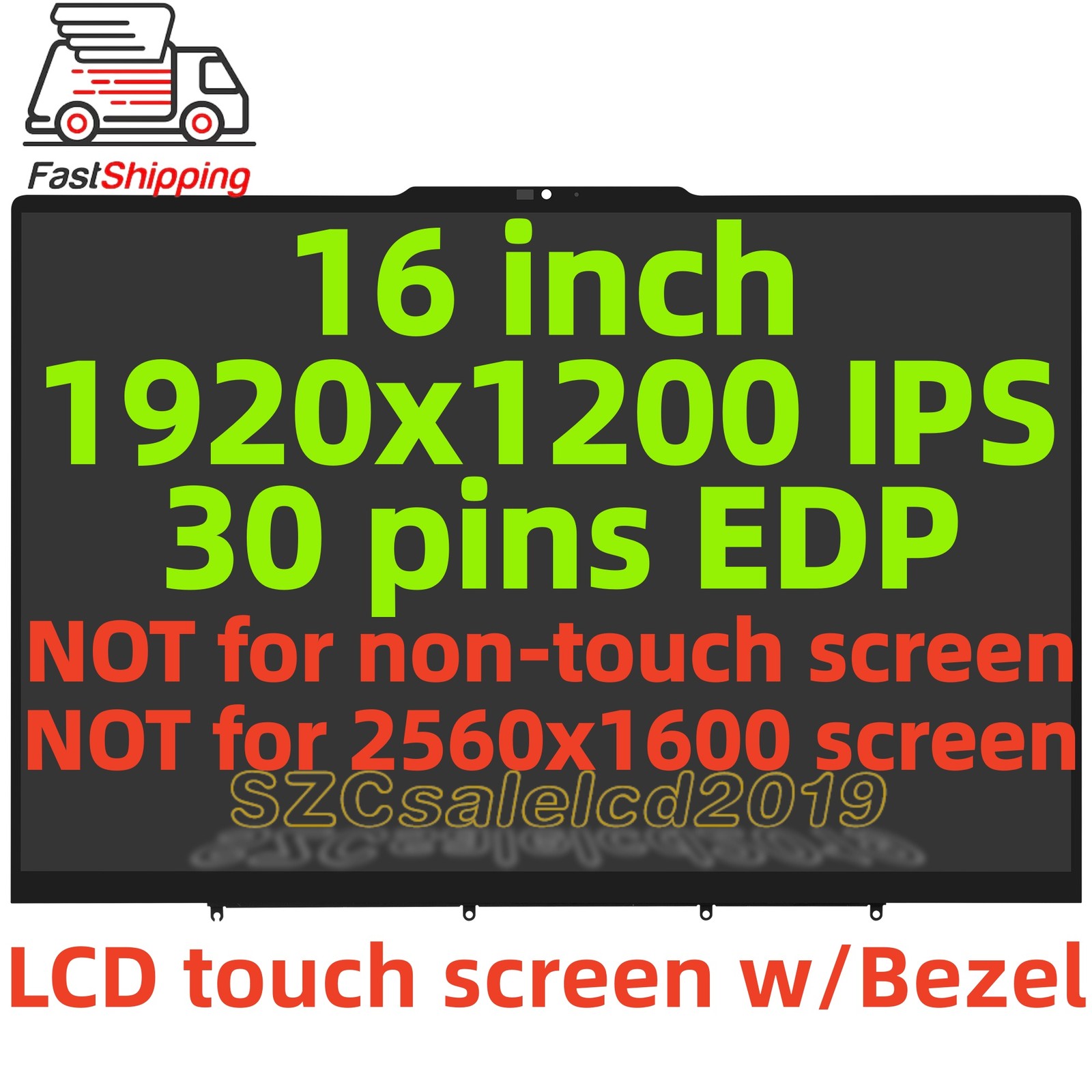 16" FHD For Lenovo Yoga 7 16IRL8 82YN0002US 5D10S39943 Lcd Touch Screen w/ Bezel