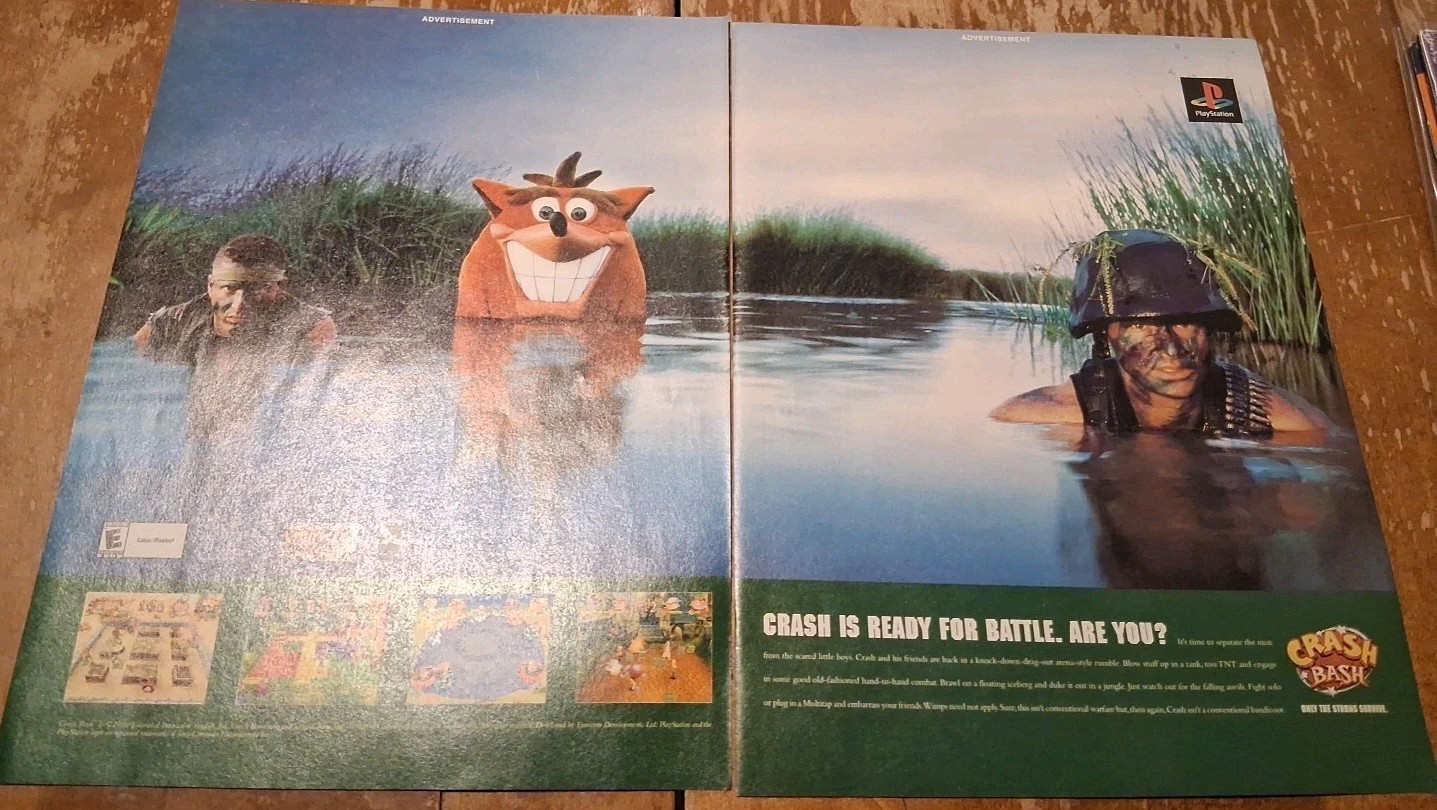 Crash Bash Video Game Vintage Print Ad 2001 16x11