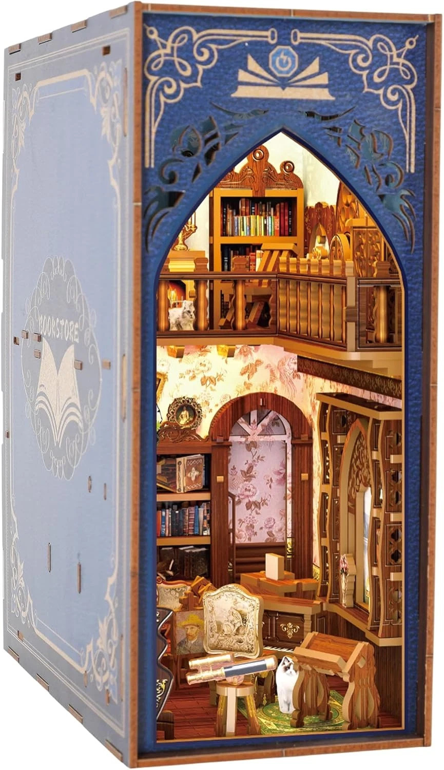 Book Nook Kit - DIY Miniature House Kit for Adults, Dollhouse Booknook Tiny Hous