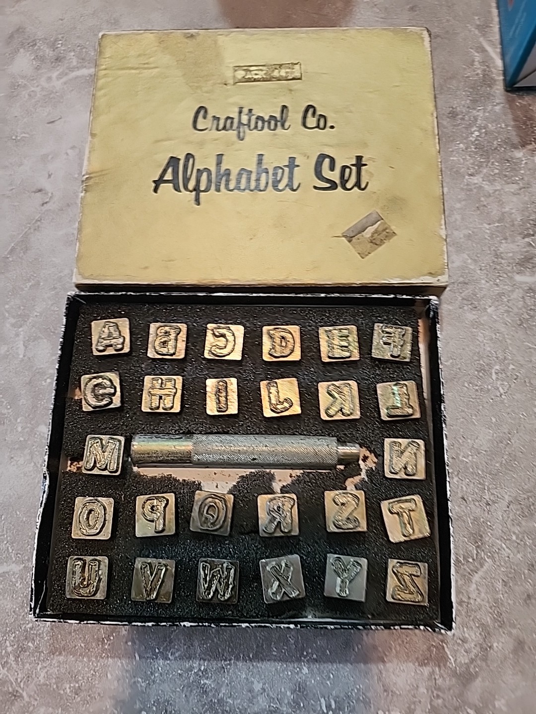 Vintage ~ Craftool Co ~ Alphabet Stamp Set ~ 3/4" ~ Brass? ~ Leather Art