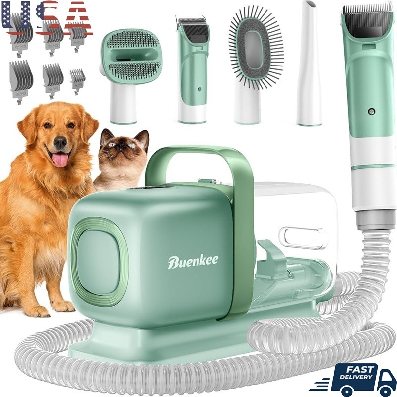 Pet Grooming Vacuum Dogs Hair Clippers W/ Suction Quiet Operation Clean Storage