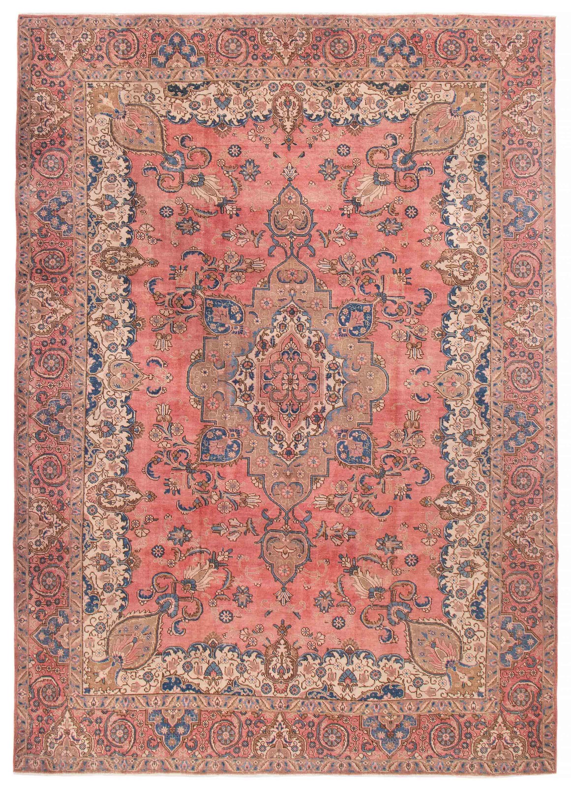 Traditional Vintage Hand-Knotted Area Rug 9'6" x 13'1" Oriental Wool Carpet