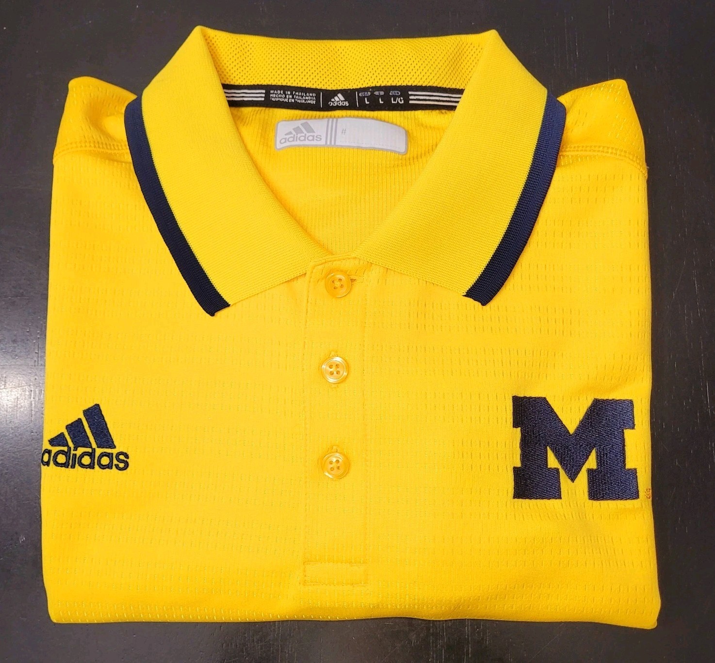 Adidas Golf Michigan Wolverines Climalite NCAA Yellow Polo Shirt Men’s Large