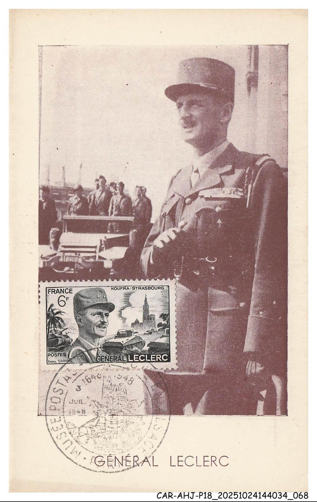 CAR-AHJP18-0873-CARD-MAXIMUM - General Leclerc - 1948