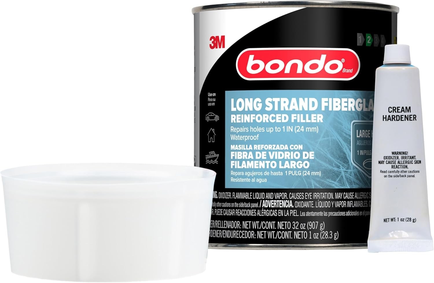 Bondo-Hair Long Strand Fiberglass Reinforced Filler, 00762, 1 Quart
