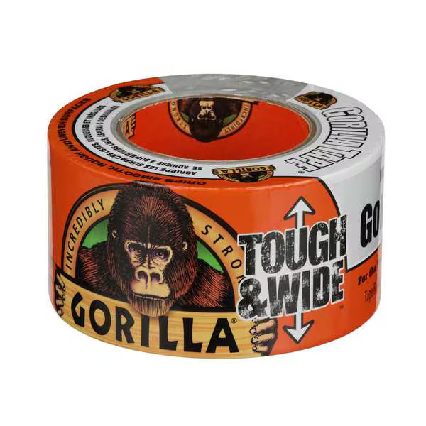 Gorilla Glue Duct Tape, White, 25 yd L, 2-7/8 in W 6025302 Gorilla Glue 6025302