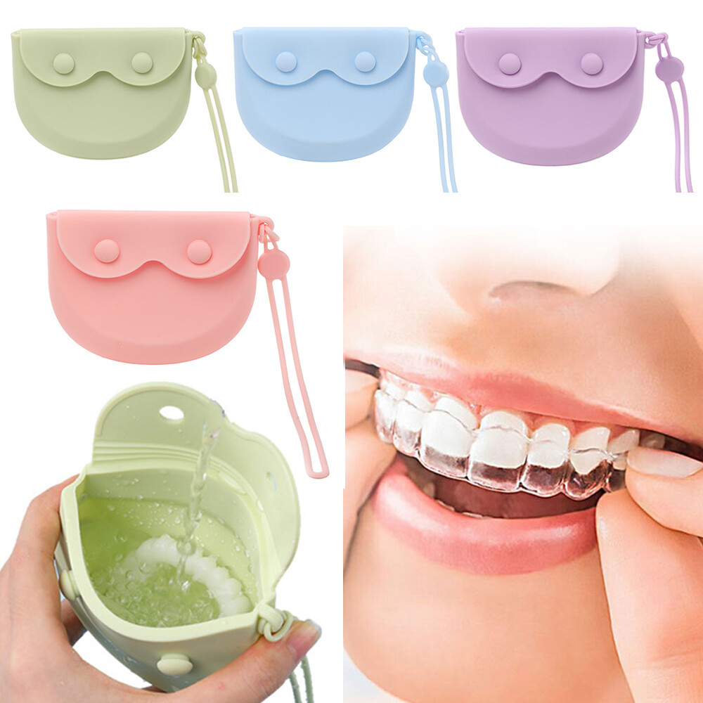 Silicone Dental Retainer Denture Storage Case Box Mouthguard Container Assorted+