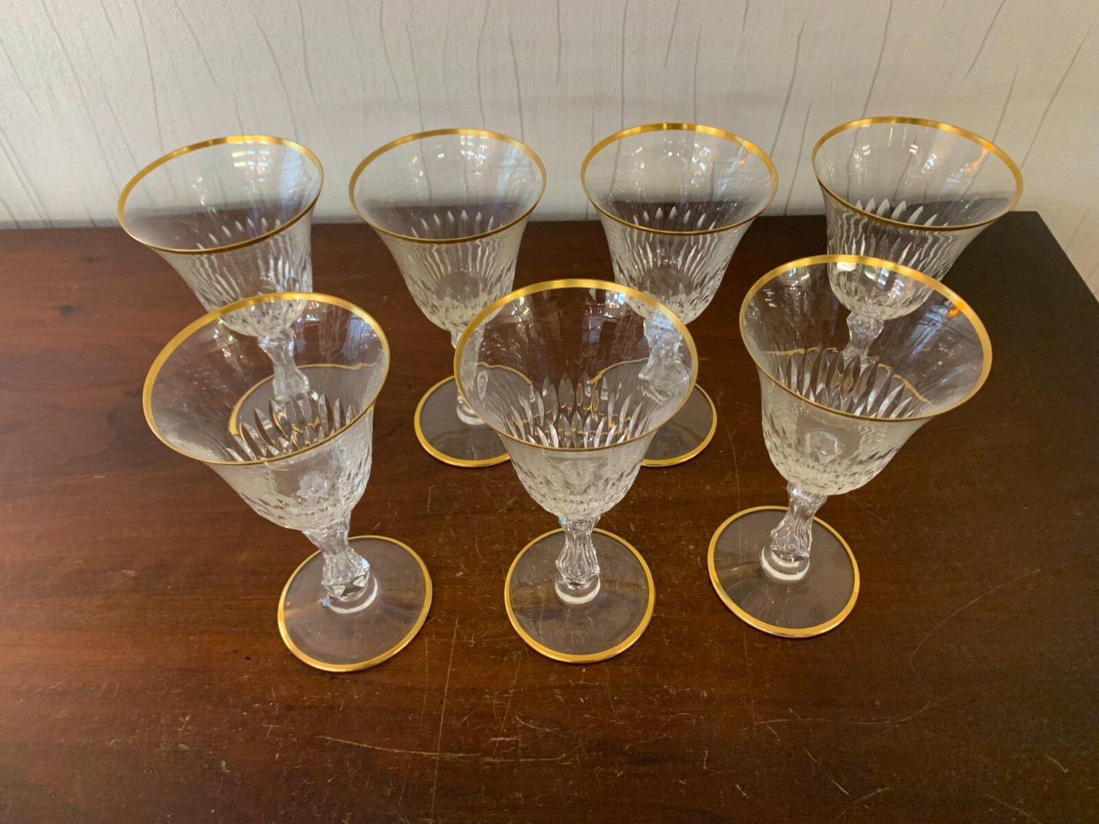 12 Red Wine Glasses Model Lozère Cut Crystal Saint Louis (Price Per Unit)