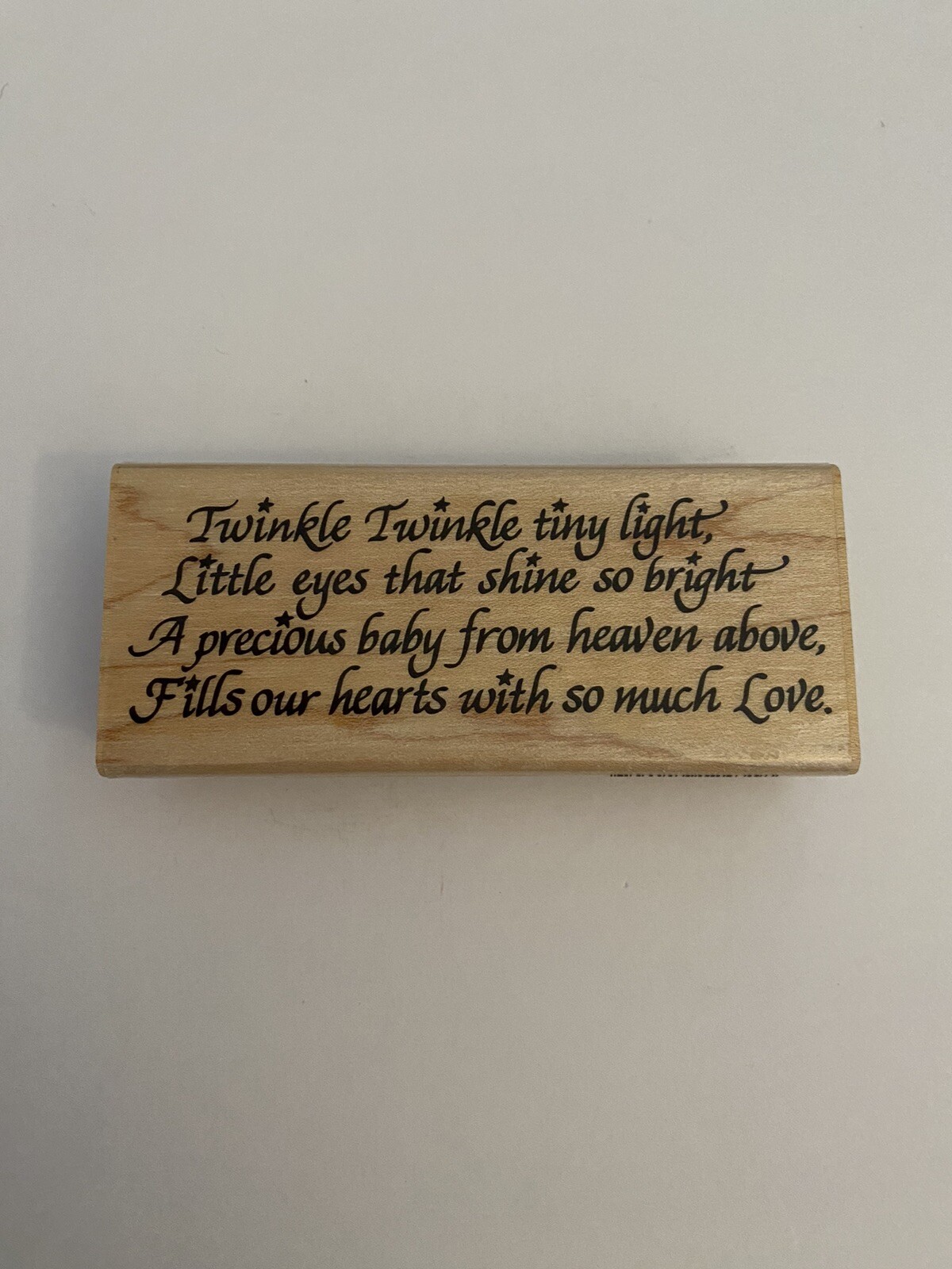 Stampendous N061 Twinkle Poem Rubber Stamp Wood 1997 New RS1