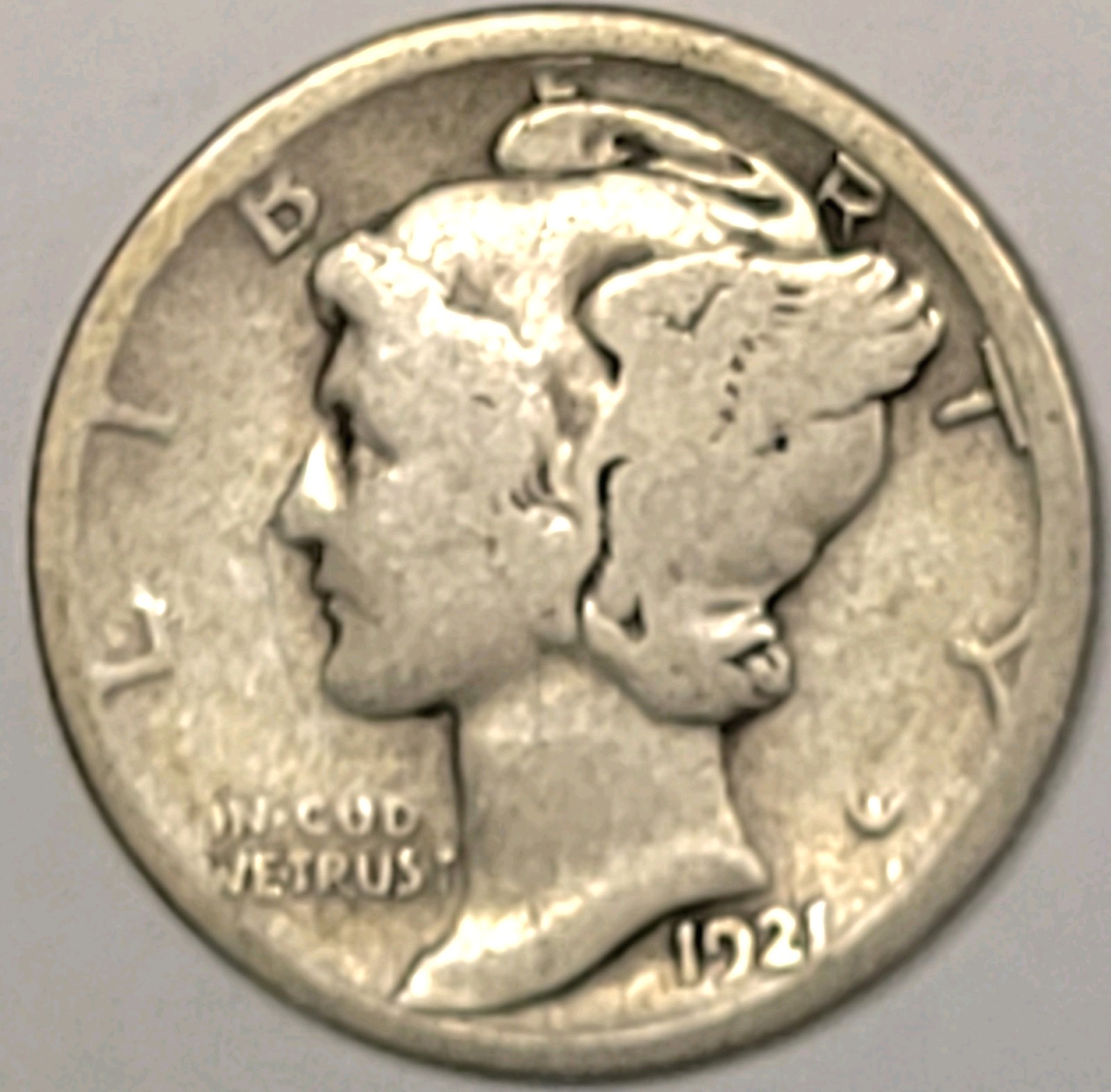 1921-D Mercury Dime - RARE - 90% Silver - Good Condition