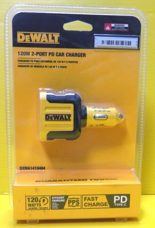CAR CHARGER DeWALT DXMA1410484 120W 2-Port PD FreeShip 👌⚡😎👍 FAST CHARGING