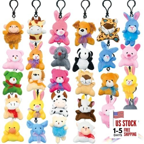 UMEELR 28PCS Valentine's Day Mini Plush Animals Toys, Small Stuffed Animal 