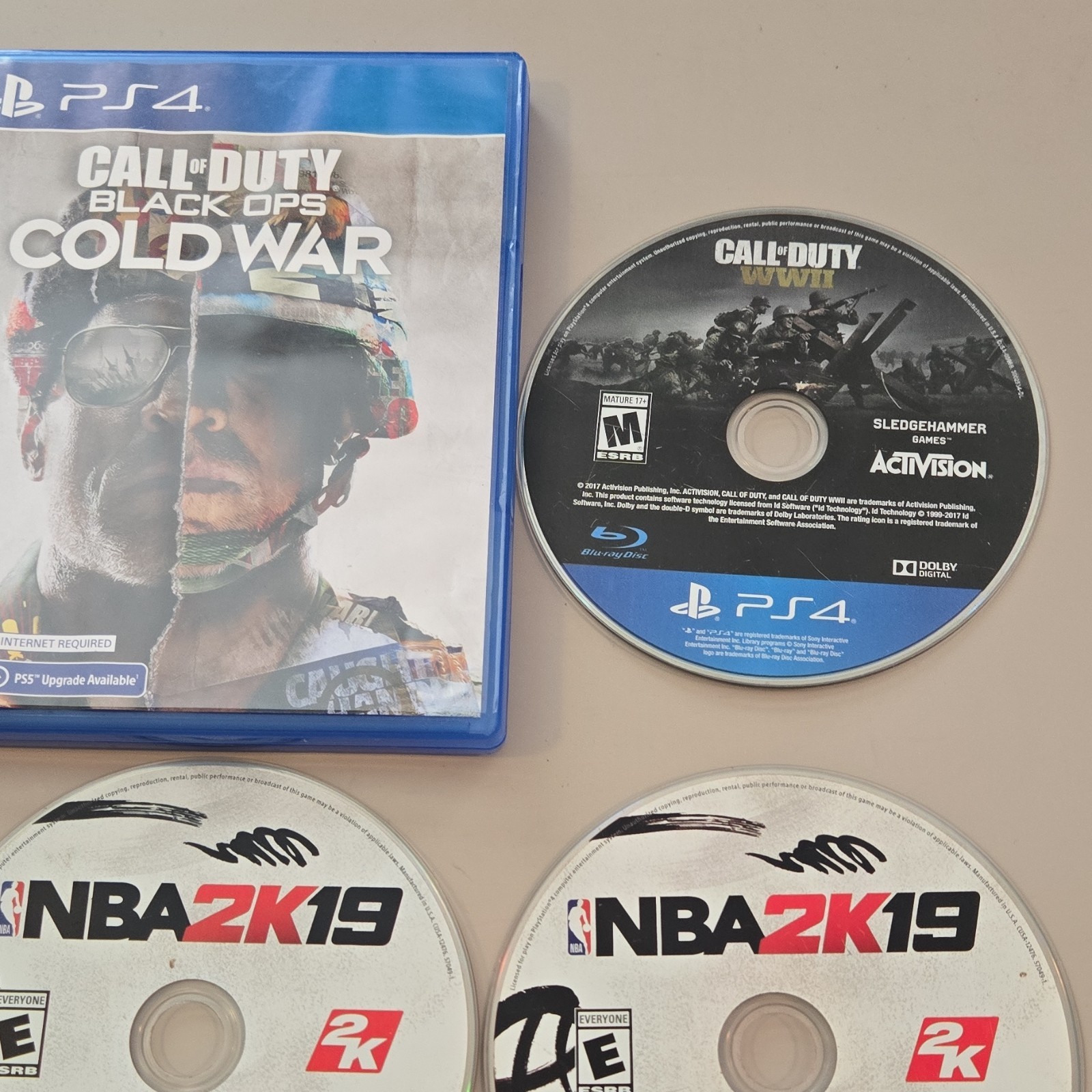 Activision & 2K PS4 Game Lot: Call of Duty Black Ops, WWII, NBA 2K19