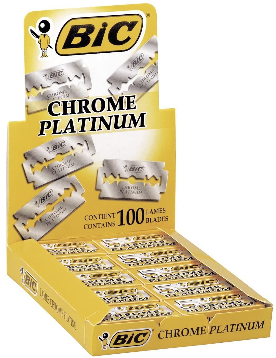 Bic Chrome Platinum Double Edge Razor Blades 50 Blades Professional Quality