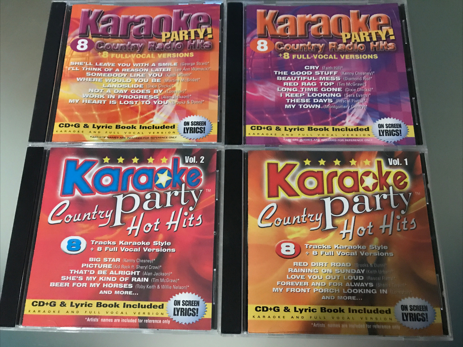 4 CDs Karaoke Party - Country Party Hot Hits 16 & Country Radio Hot Hits 16