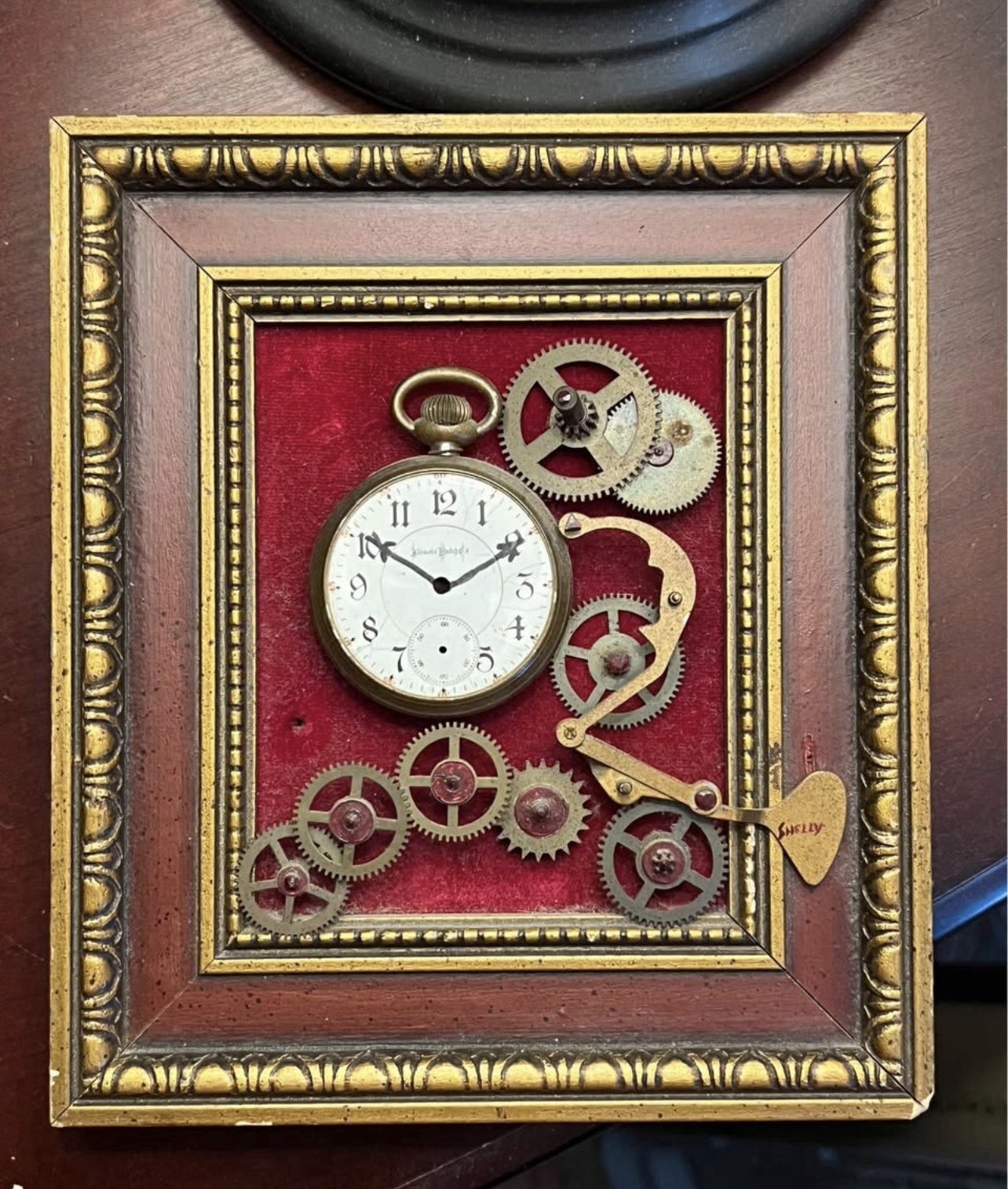 Vintage Steampunk Art Shelly Rosenthal Skokie IL 3D Collage Art Watch Clock