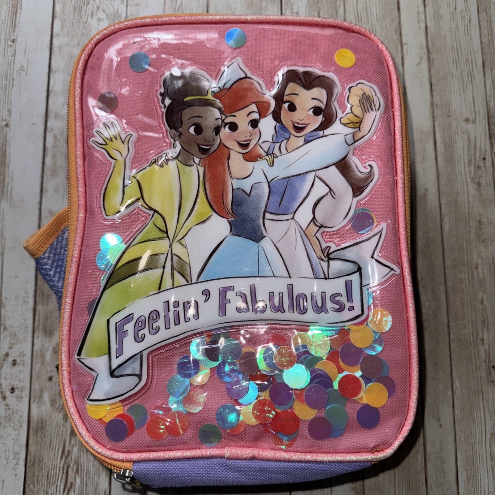 Disney Princess Feelin Fabulous Reusable School Lunch Bag Box, Ariel Tiana Belle
