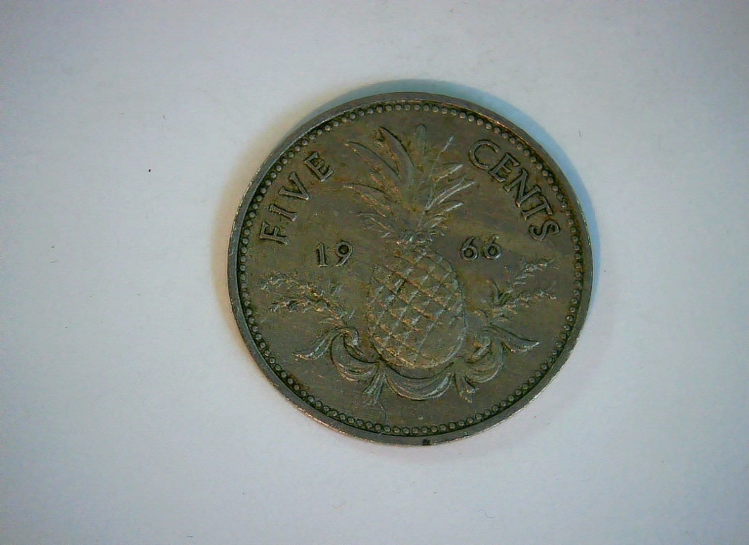 Bahamas 1966 5 Cents Bahamas 5 Cents (Pineapple type, Elizabeth II) Coin