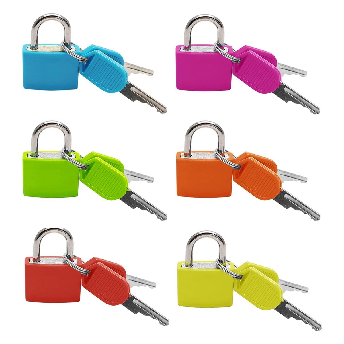 6 Pcs Small Luggage Padlocks Metal Padlocks for School Gym Classroom O2R83290