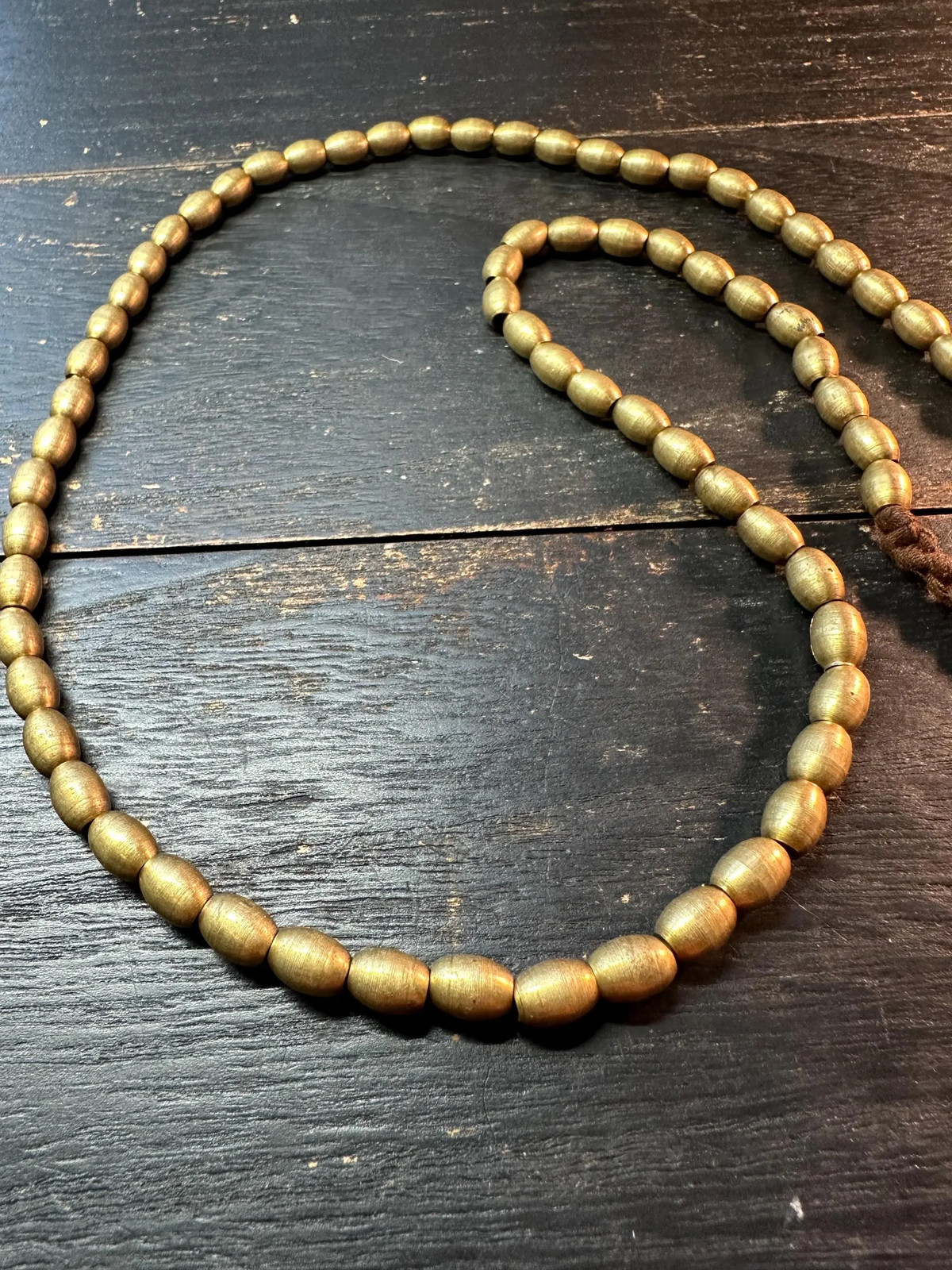 Nepal Handmade Copper Spacer Bead Strand, 6mm x 9mm, 22-23 Inches, Mala Necklac