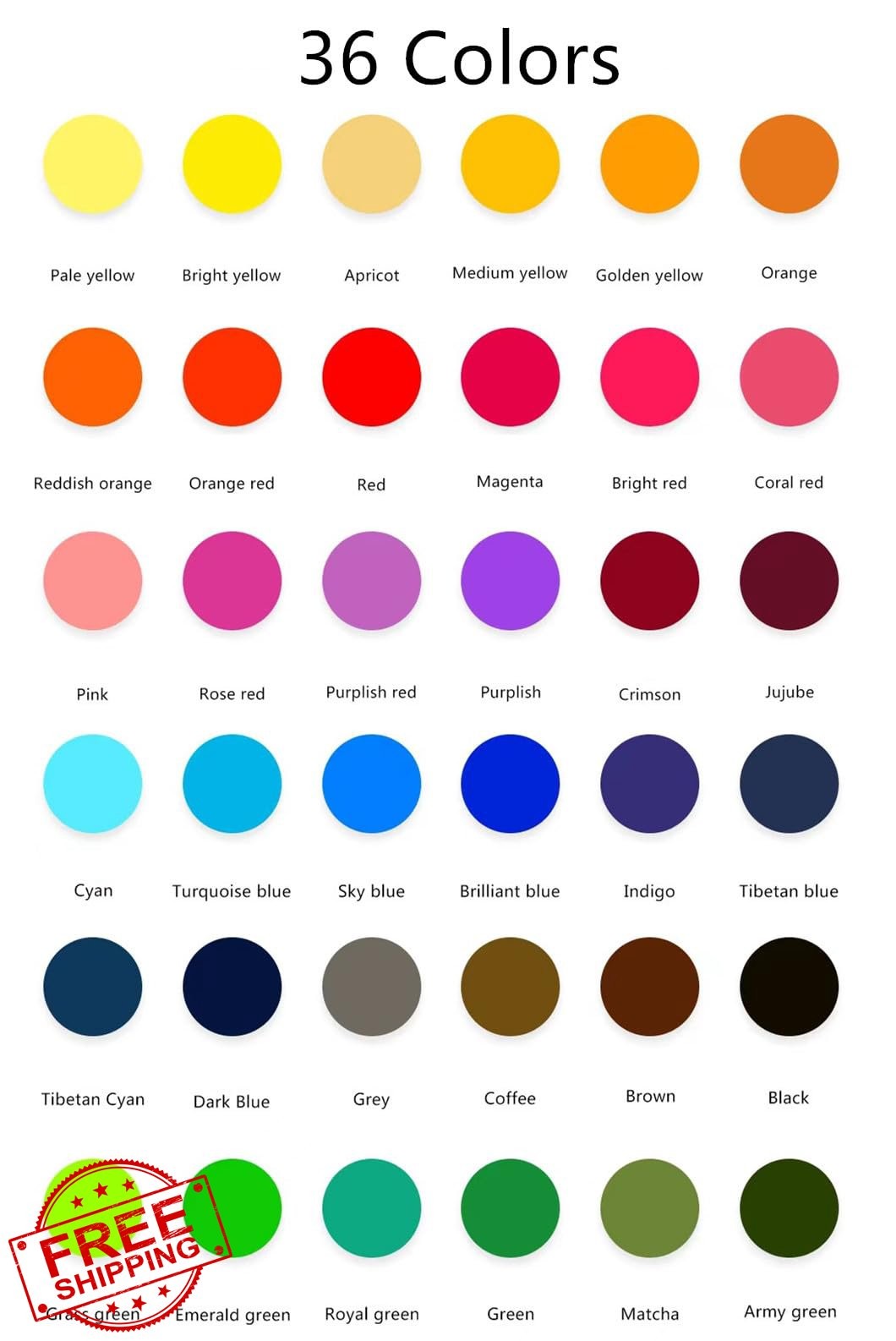 36 Colors Tie Dye Powder Kit for Fabric Dyeing and Crafting Projects