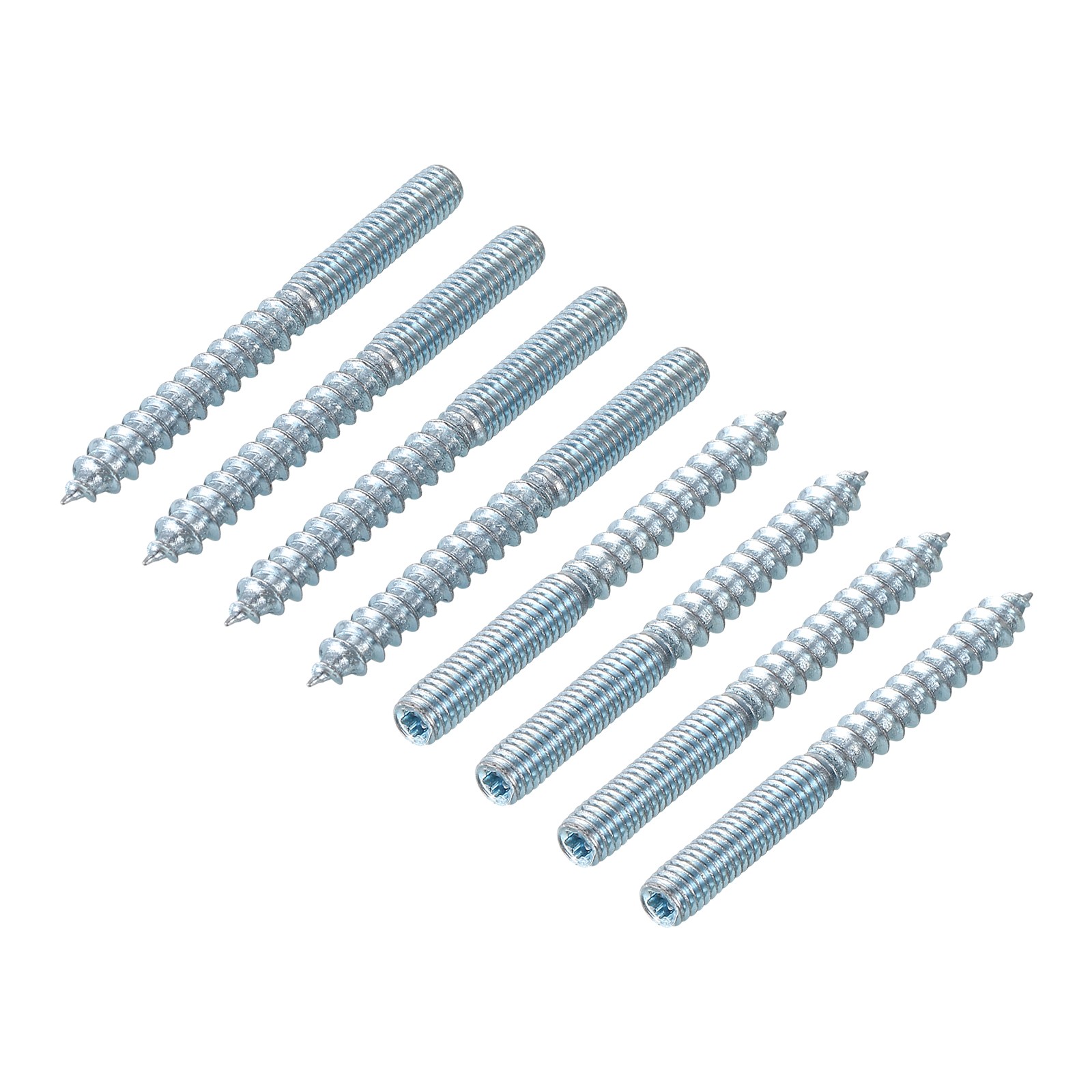 24Pcs M6x60mm Hanger Bolt Double Headed Bolt Self-Tapping Screw for Furniture