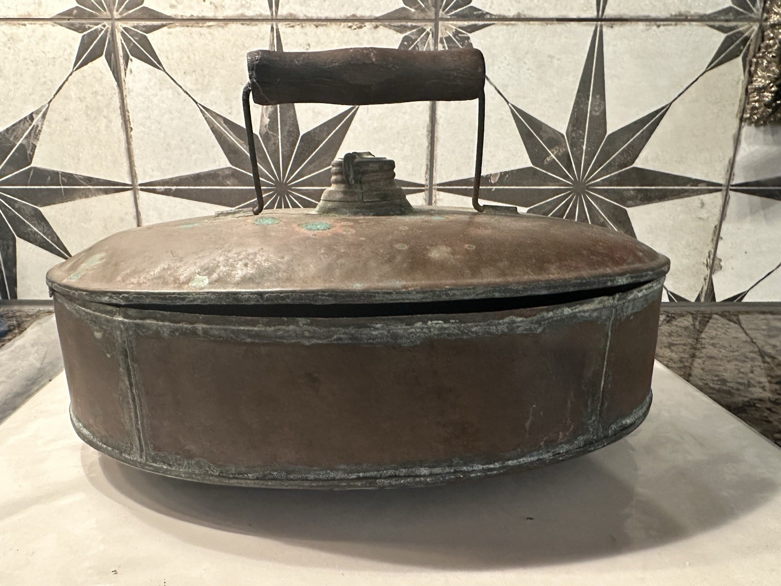 Antique Oval Copper Foot Bed Warmer Water Cooler Chiller Canteen