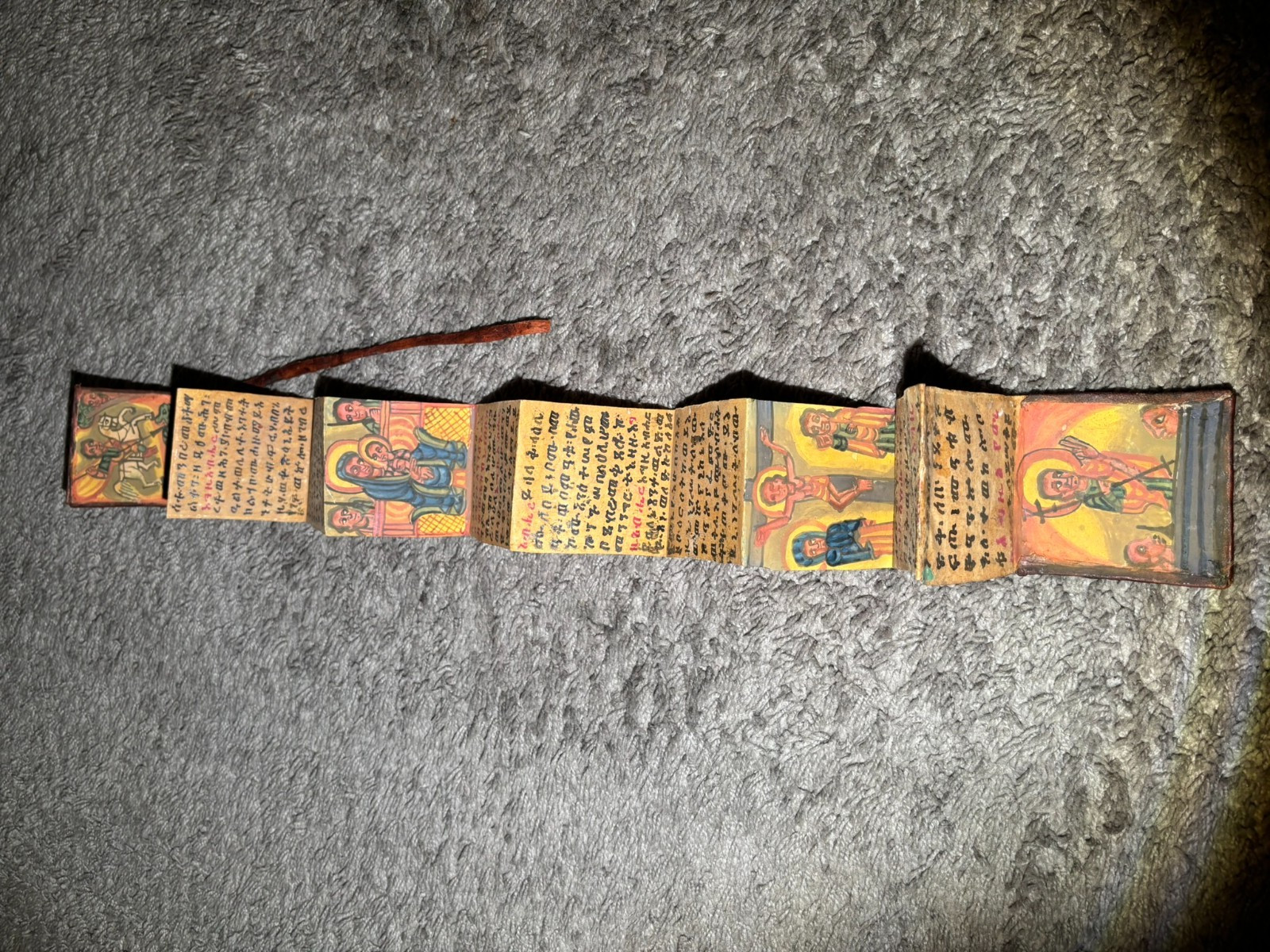 Antique Ethiopian Coptic Christian Ge'ez Vellum Scroll Book Ethiopia