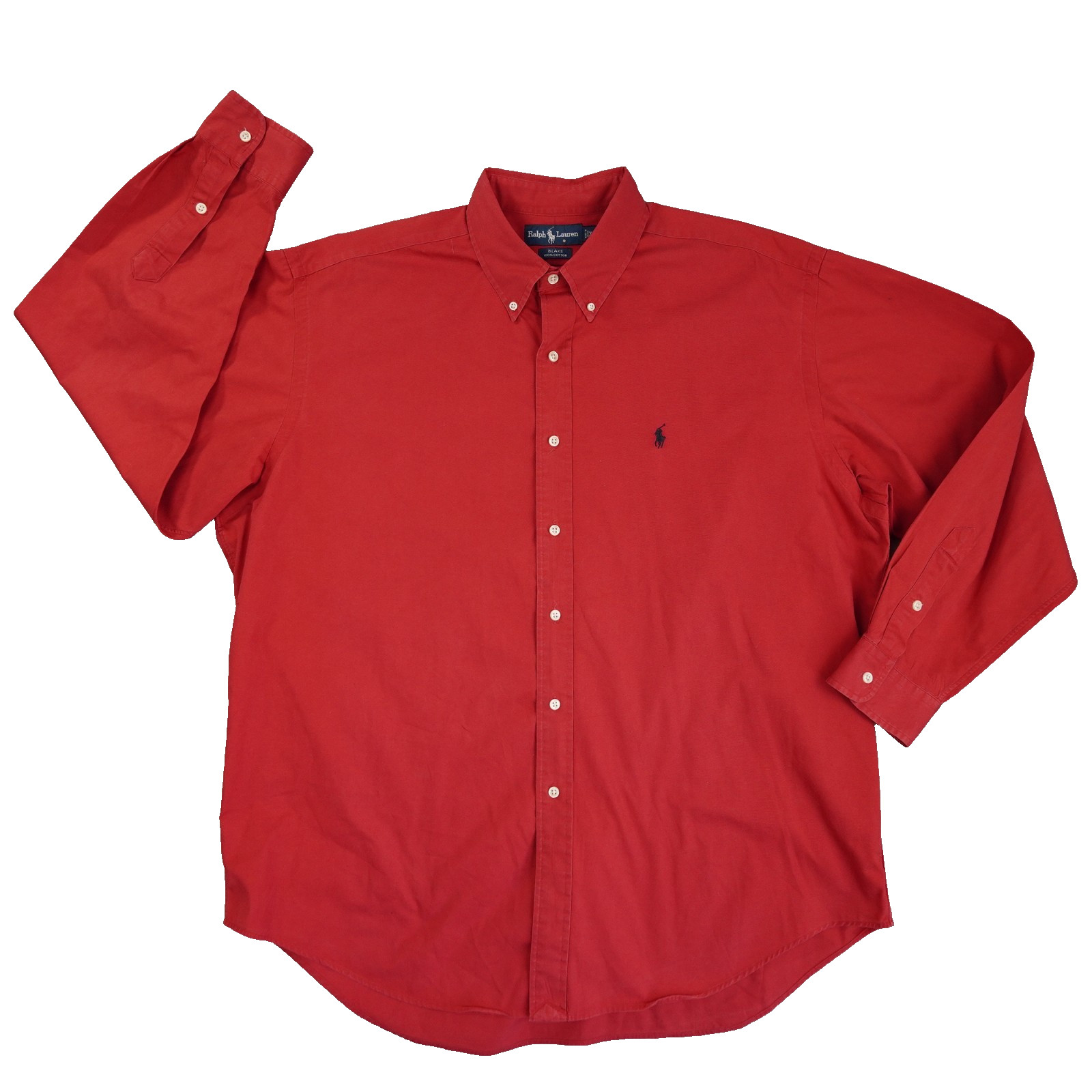 Ralph Lauren Vintage Blake Light Red Long Sleeve Button Up Shirt Men's XL Preppy