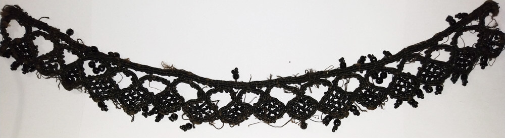 Victorian Mourning Trim Applique Beaded Work Vintage Ornate Rough Shape BB95-21