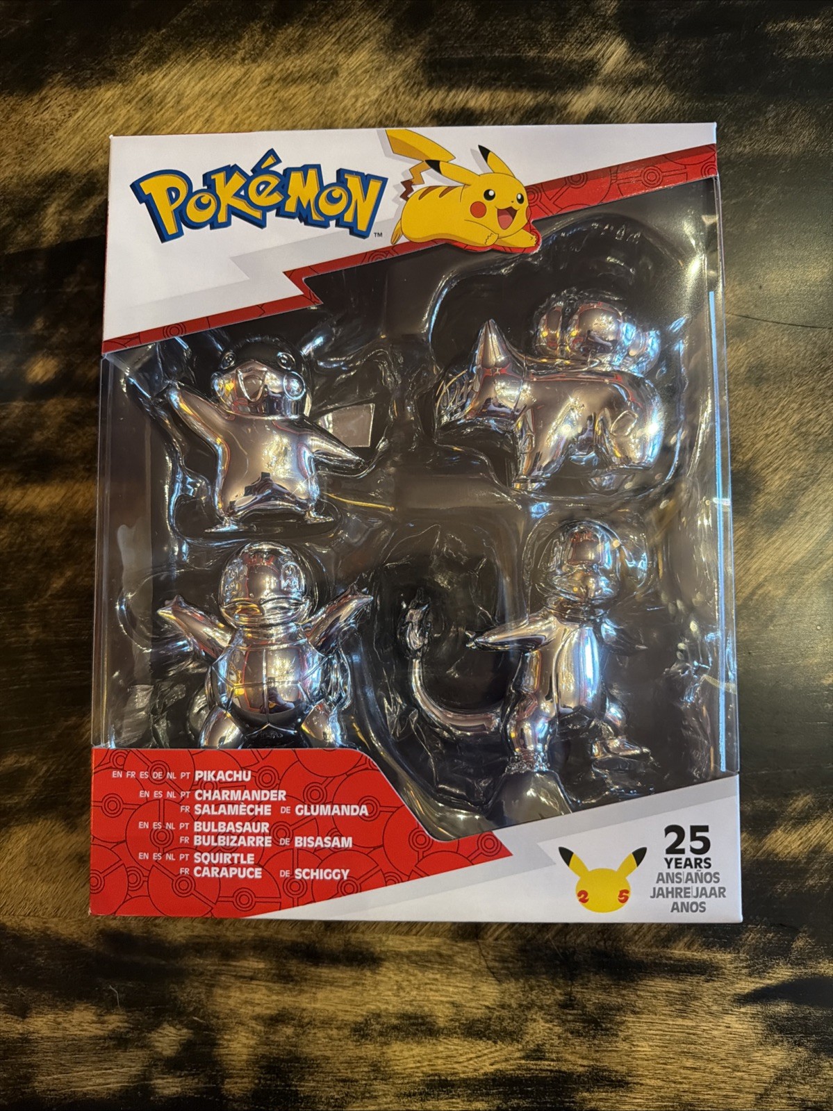 Pokemon 25th Anniversary Edition Series 1 Silver Figurine Action Figure 4-Pack