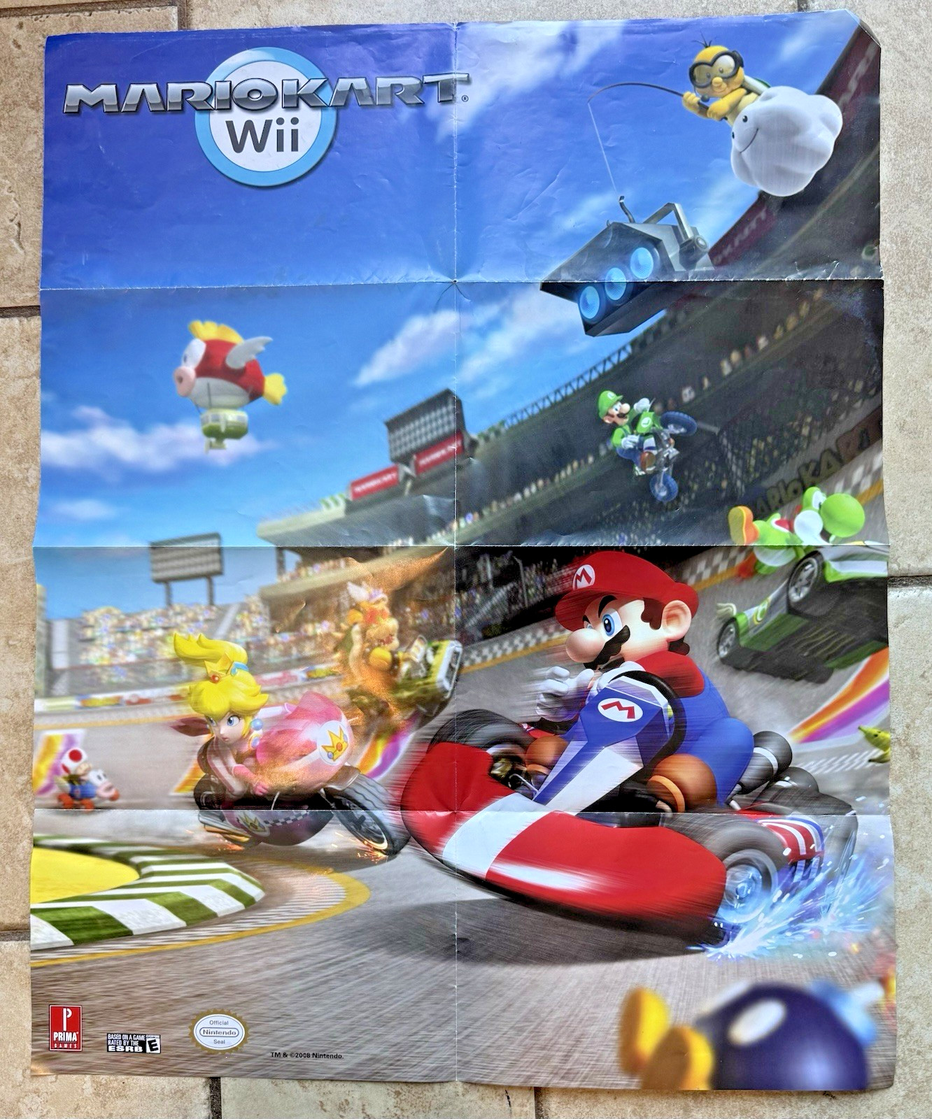 Mario Kart Wii 15.5''x11.5'' Nintendo Power Collectible Double Sided Poster 2008