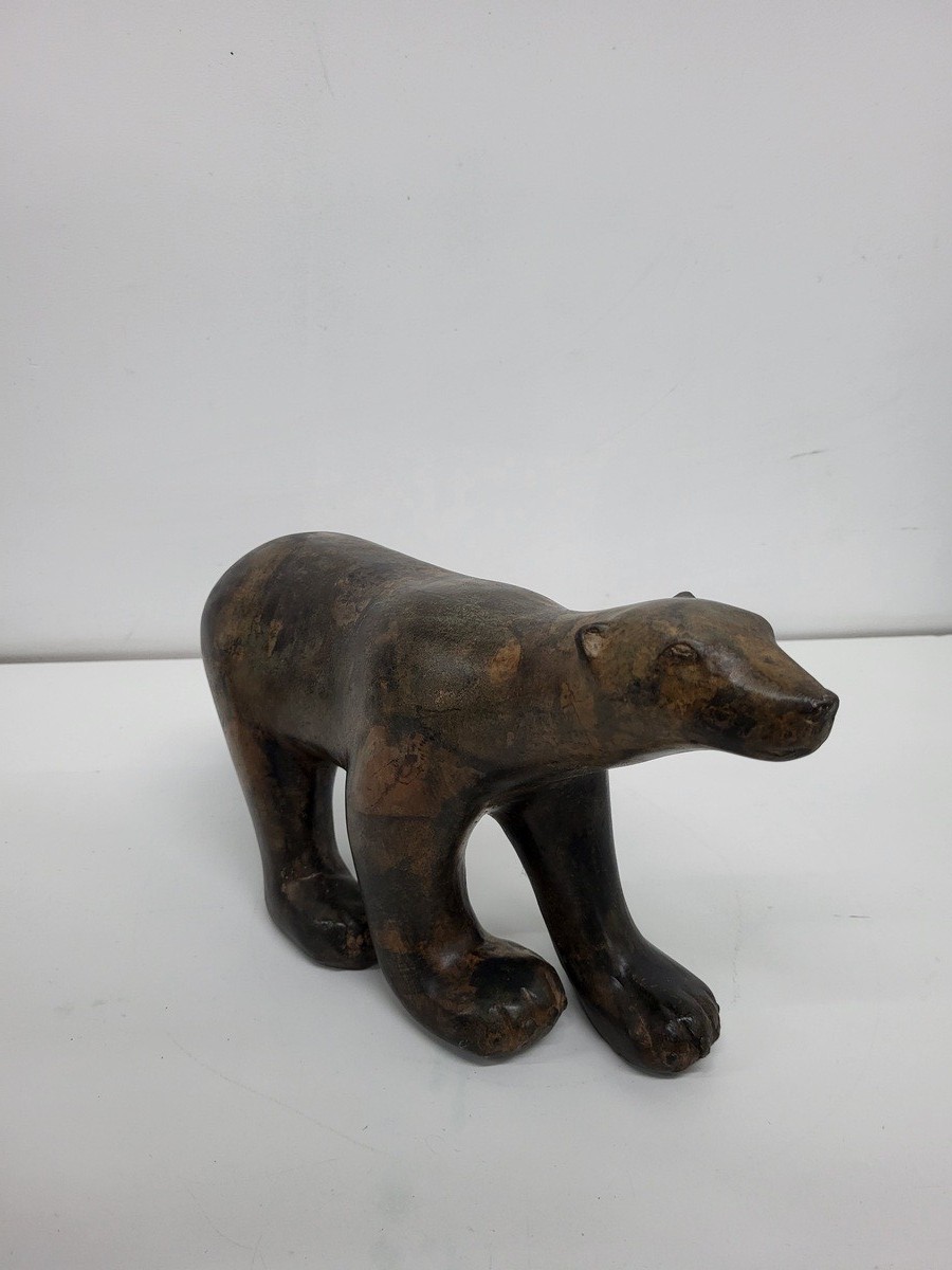 Art Deco Style Statue Sculpture Bear Wildlife Art Nouveau Style Bronze Signed